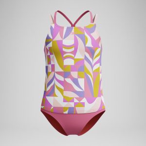 Girls Printed Strappy Two Piece Pink