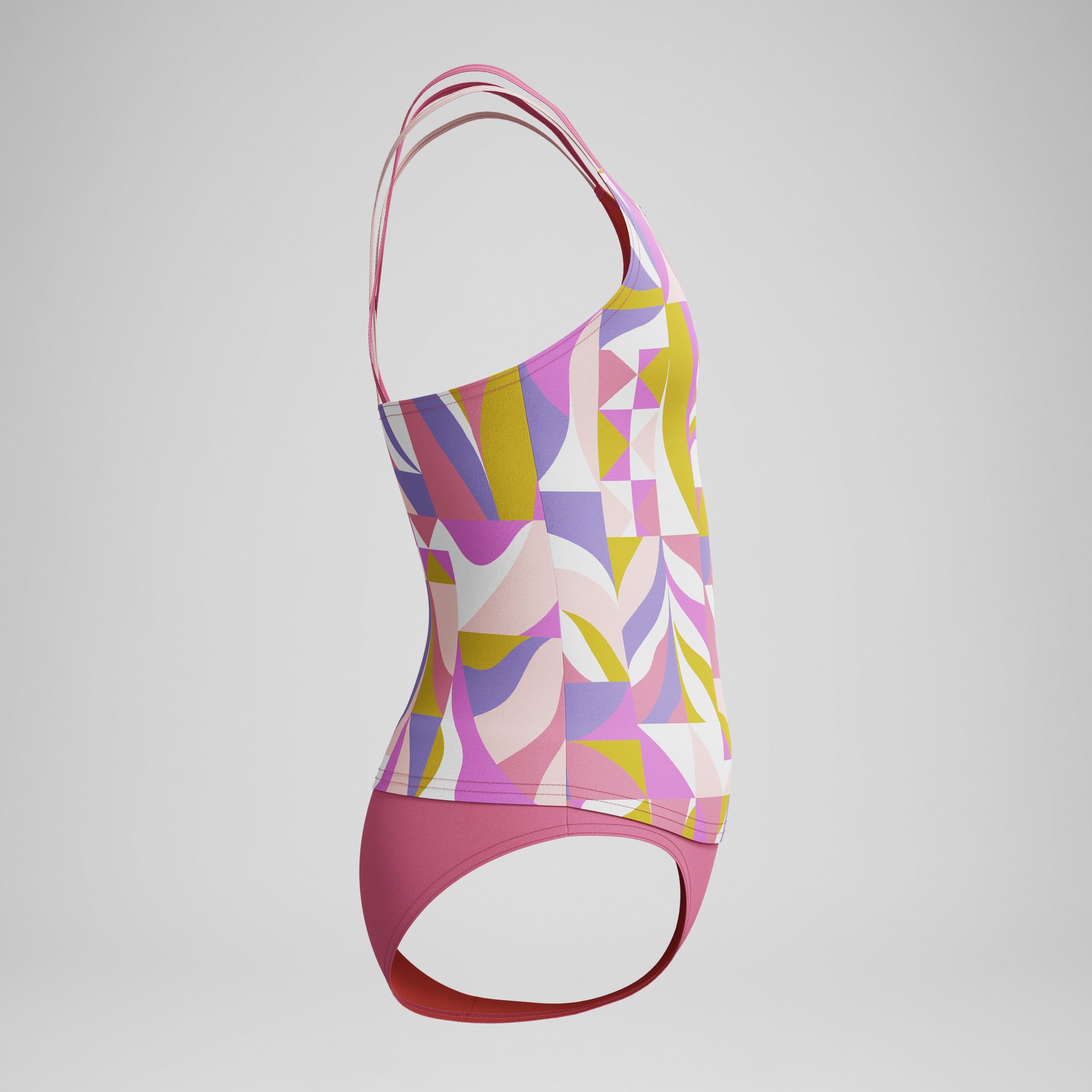 Girls Printed Strappy Two Piece Pink - Image 3