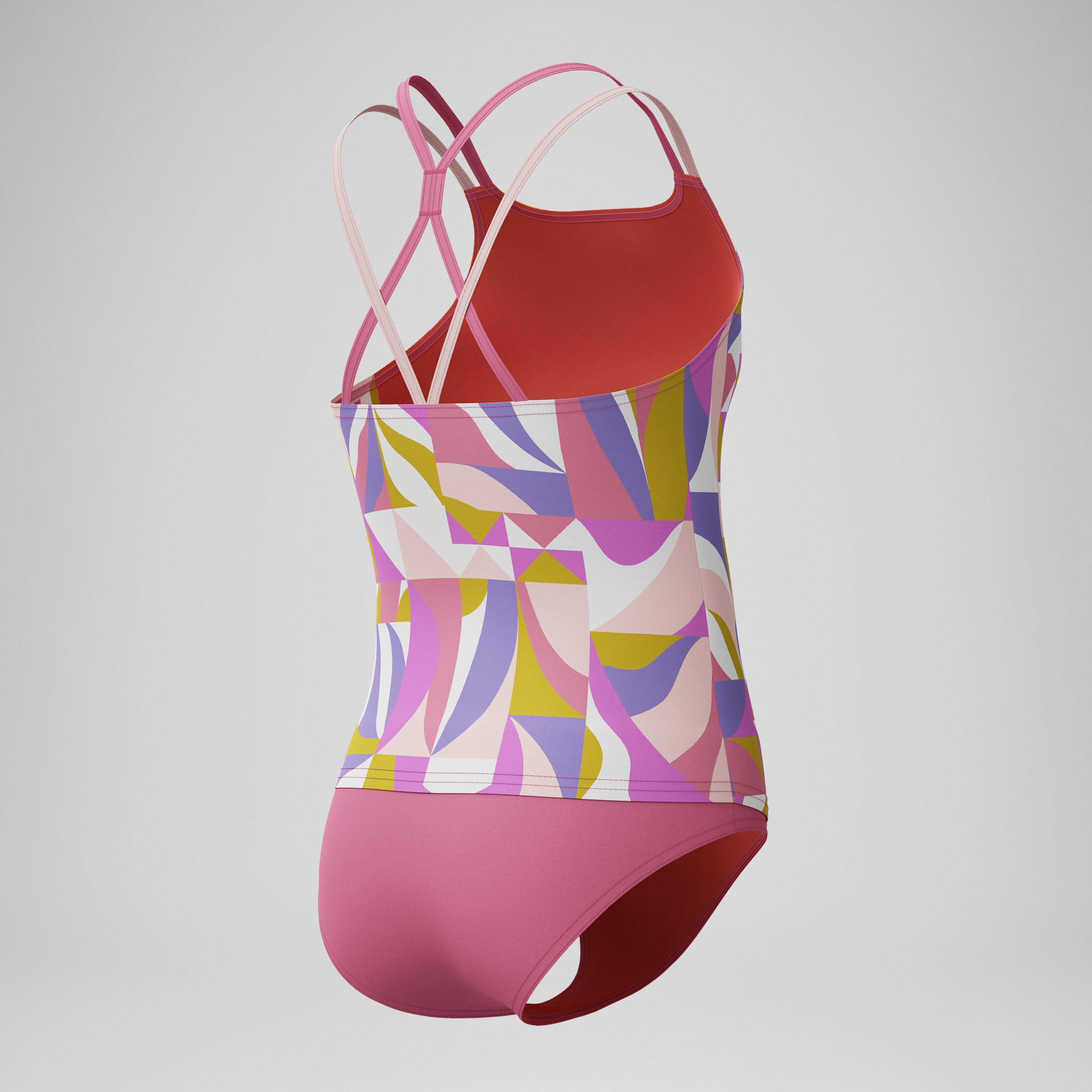 Girls Printed Strappy Two Piece Pink - Image 4