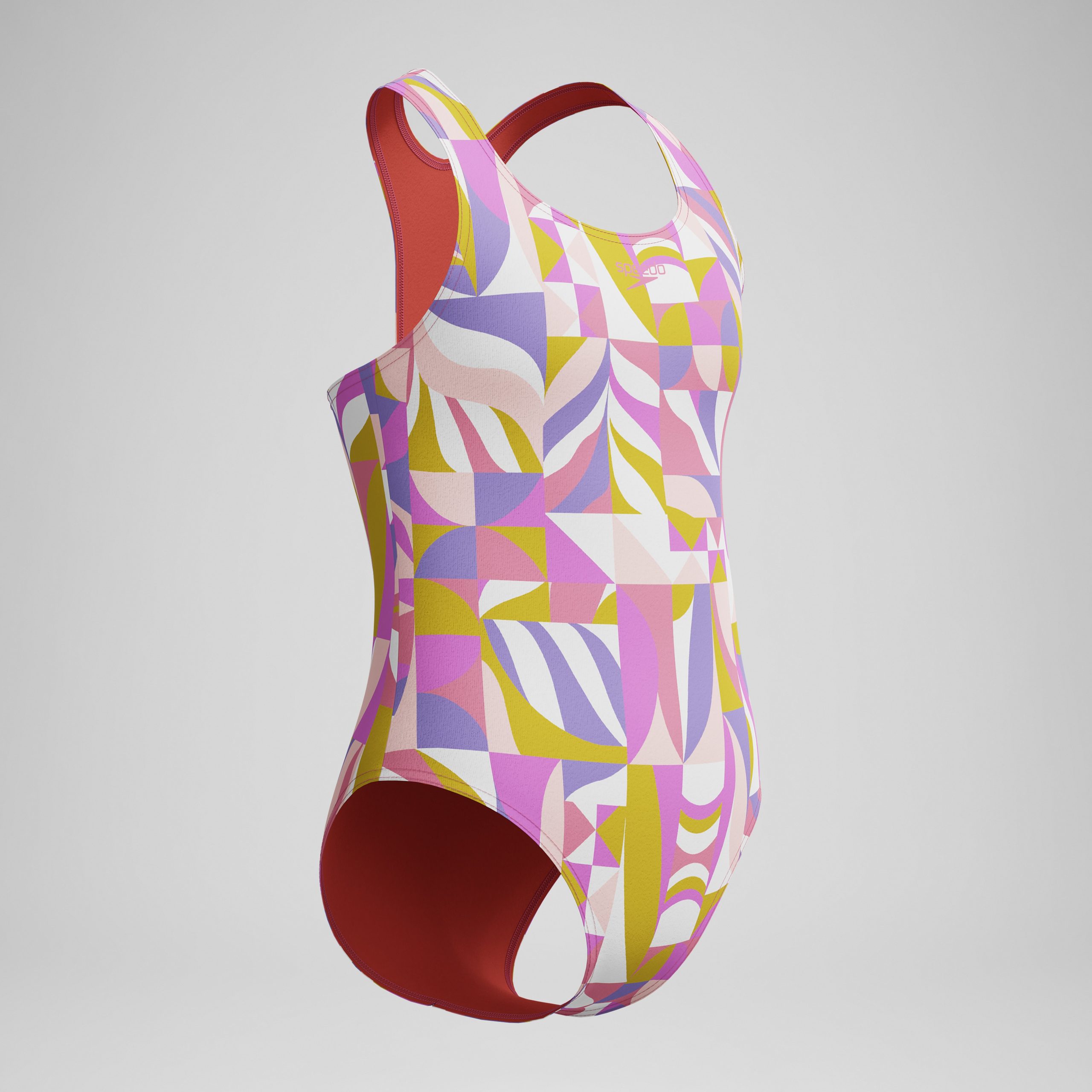 Girls Printed Racerback One Piece Pink - Image 2