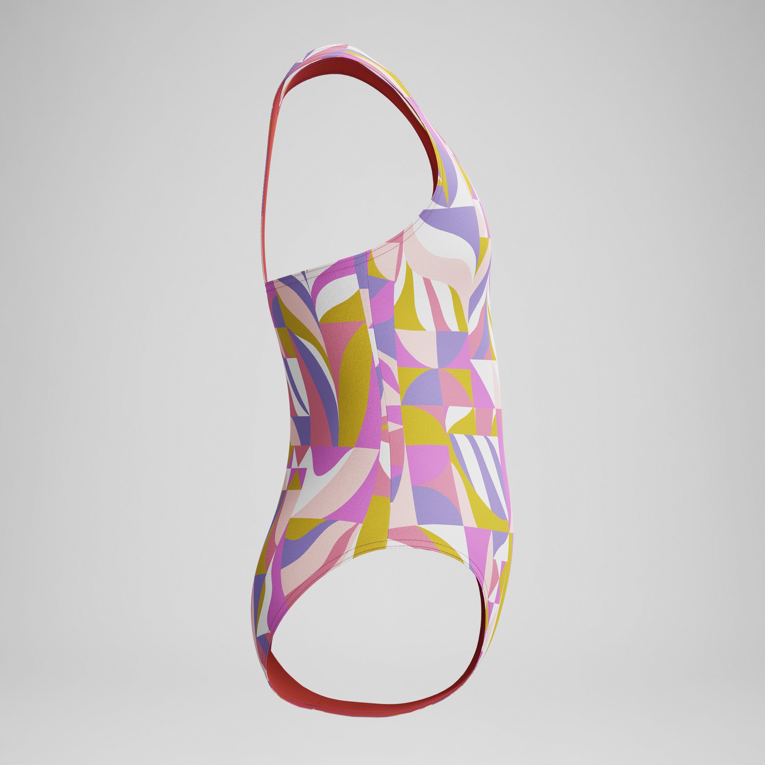 Girls Printed Racerback One Piece Pink - Image 3