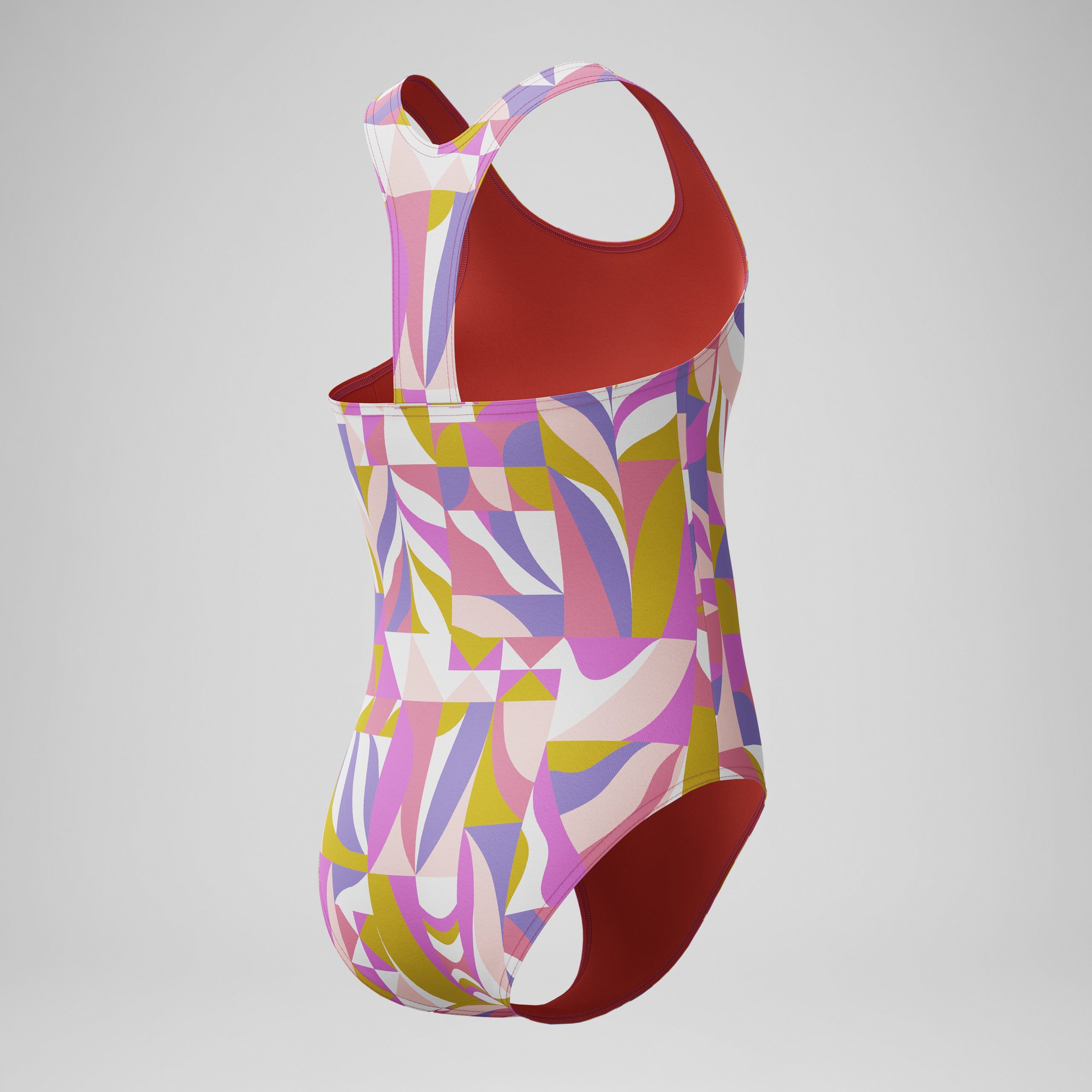 Girls Printed Racerback One Piece Pink - Image 4