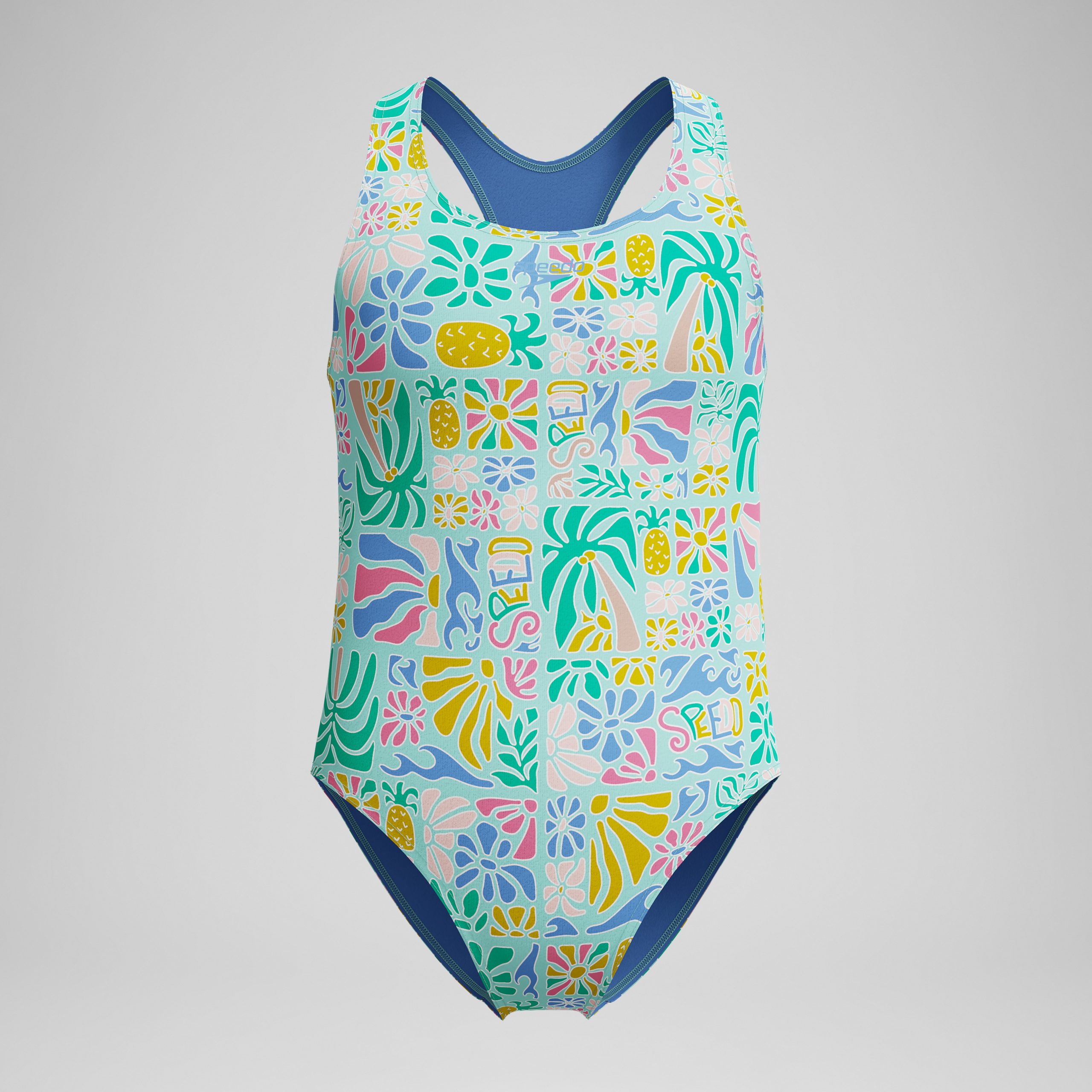 Girls Printed Racerback One Piece Green