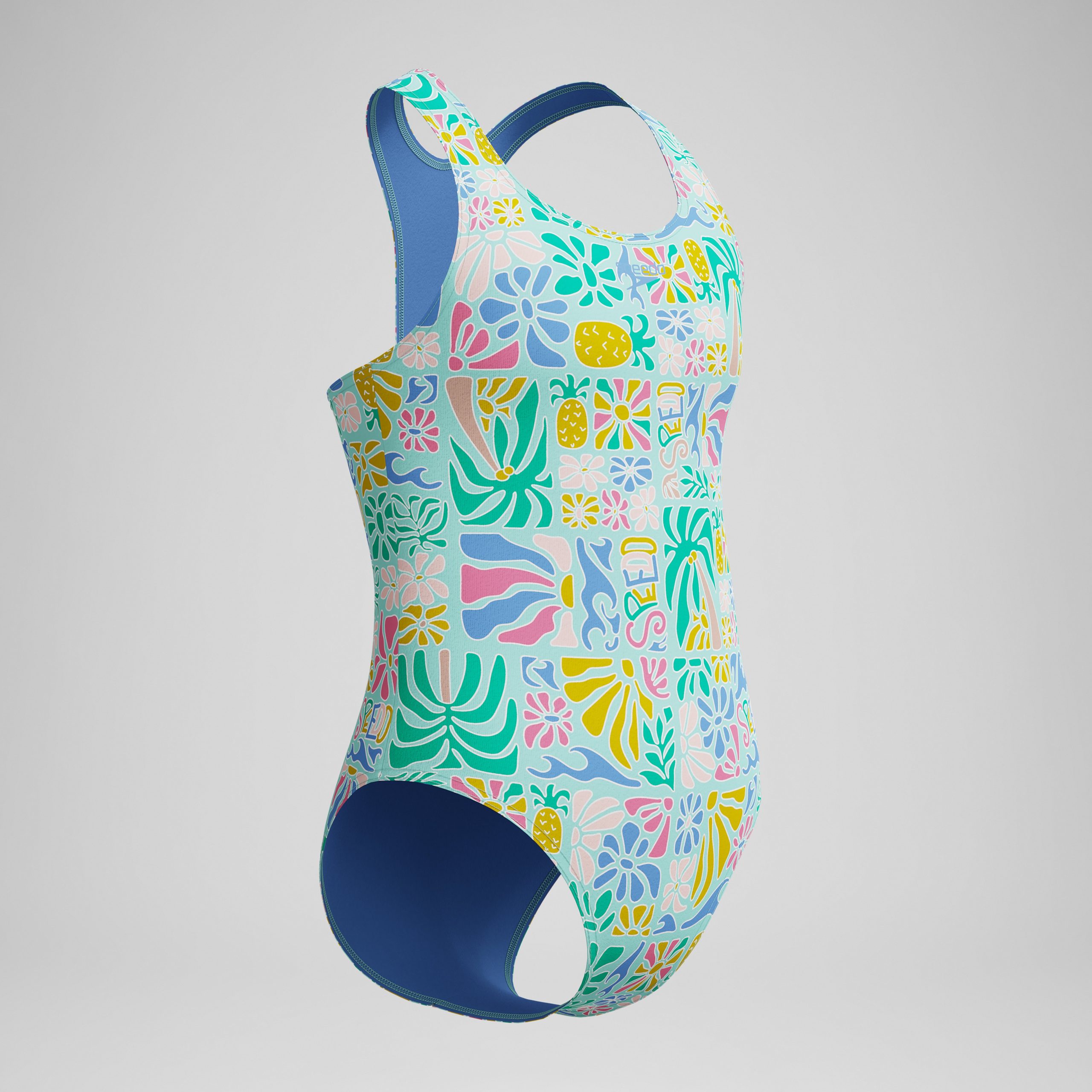 Girls Printed Racerback One Piece Green - Image 2