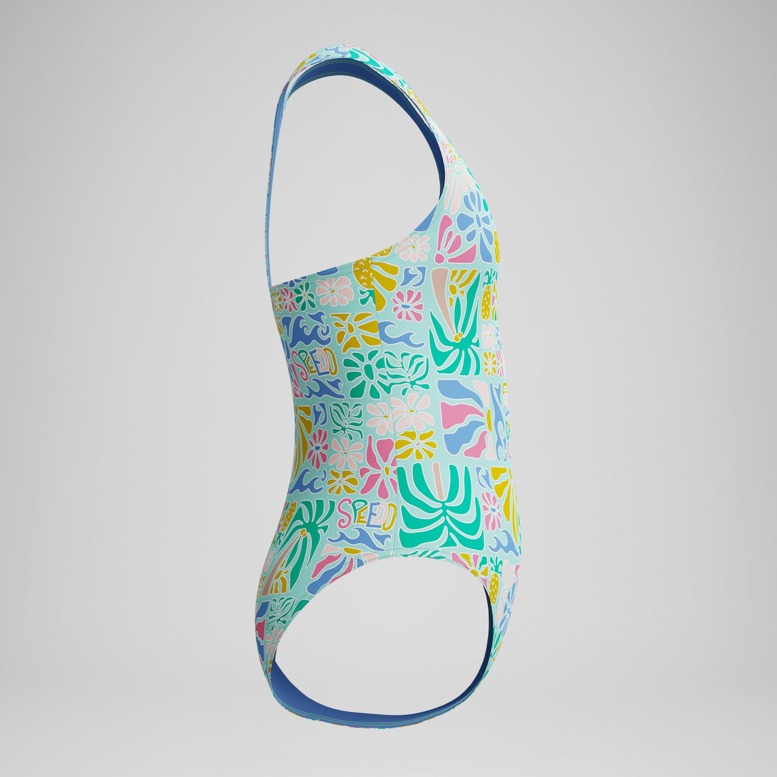 Girls Printed Racerback One Piece Green - Image 3