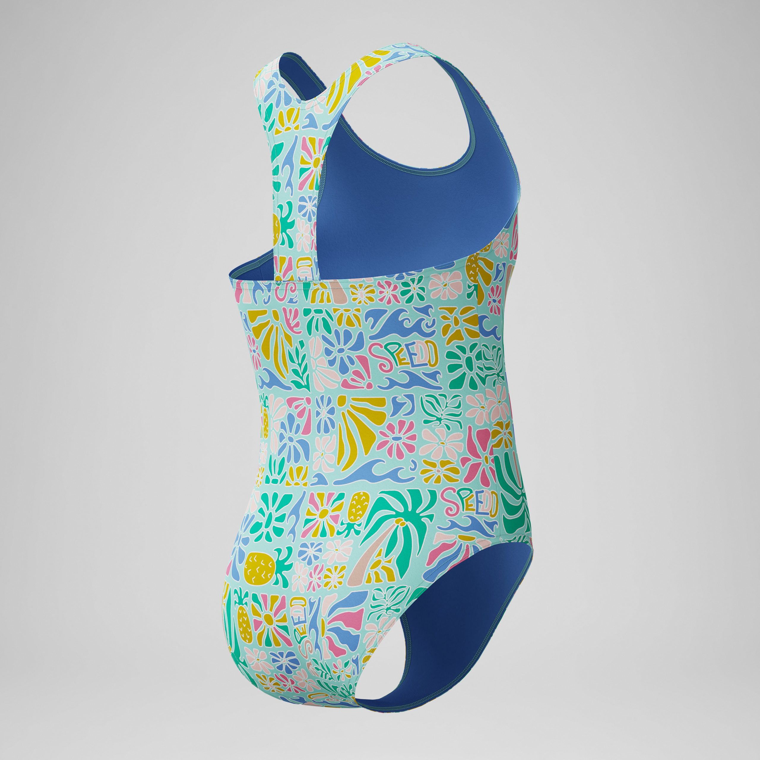 Girls Printed Racerback One Piece Green - Image 4