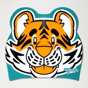 Kids Learn to Swim Tiger Printed Cap Orange