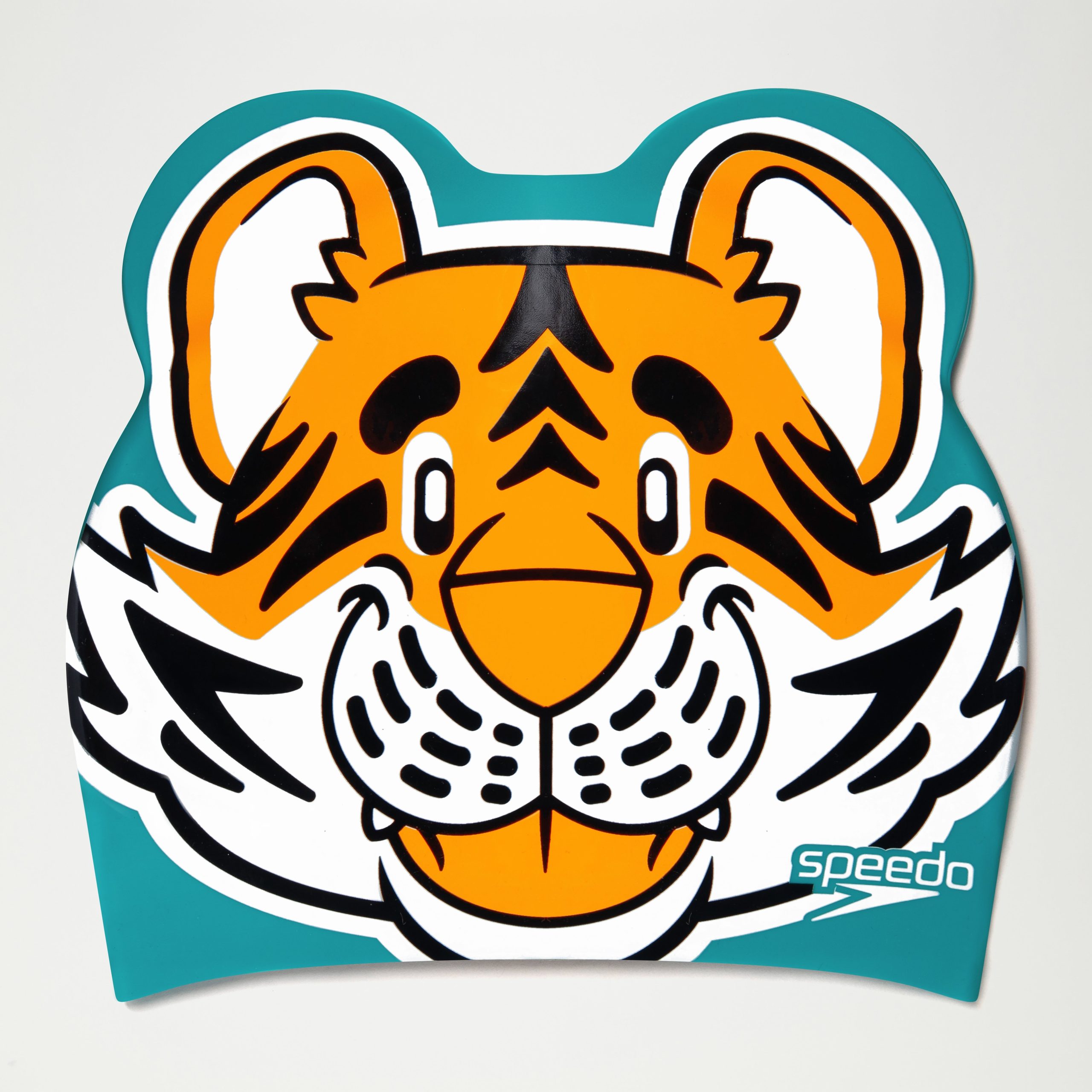 Kids Learn to Swim Tiger Printed Cap Orange