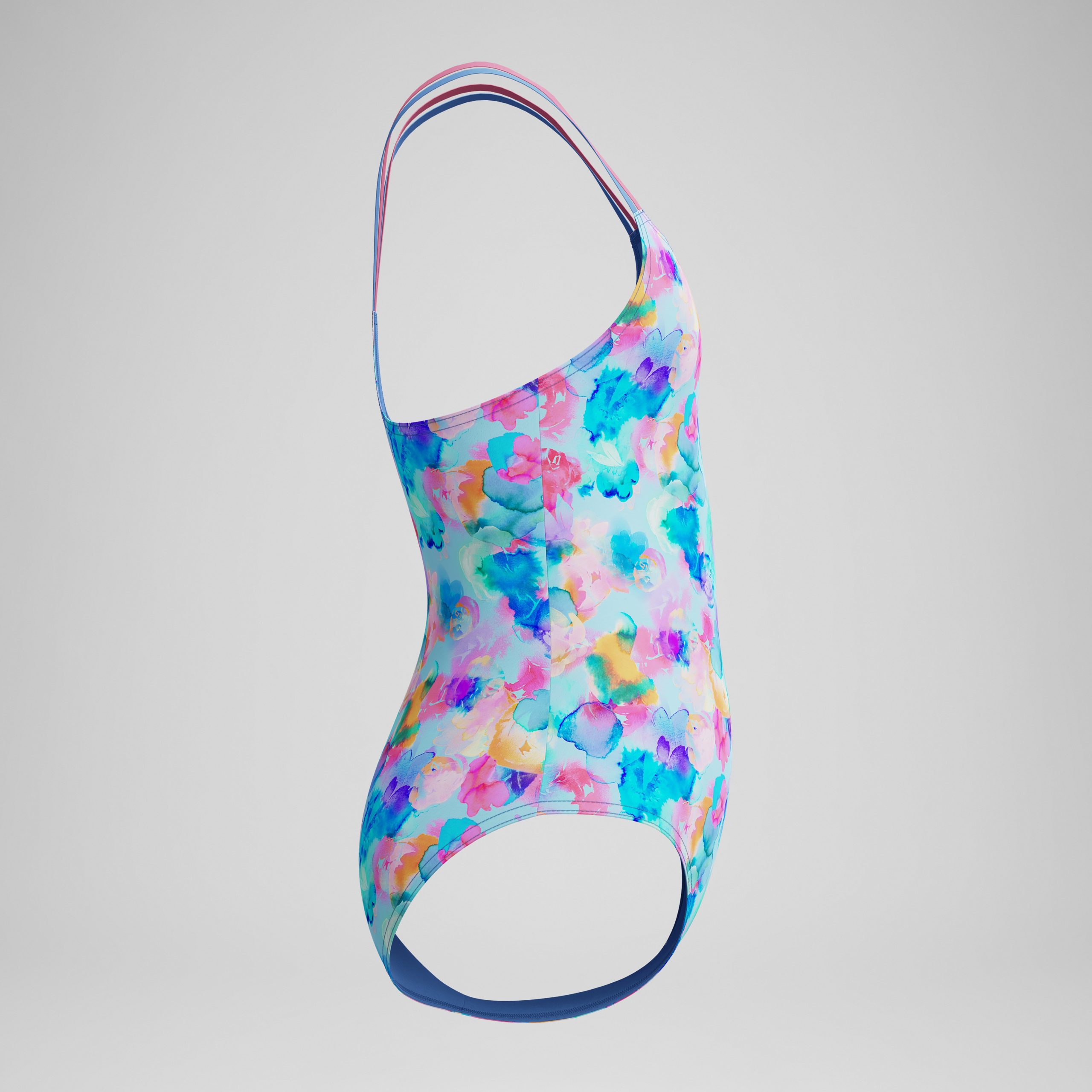 Girls Printed Strappy One Piece Blue - Image 3