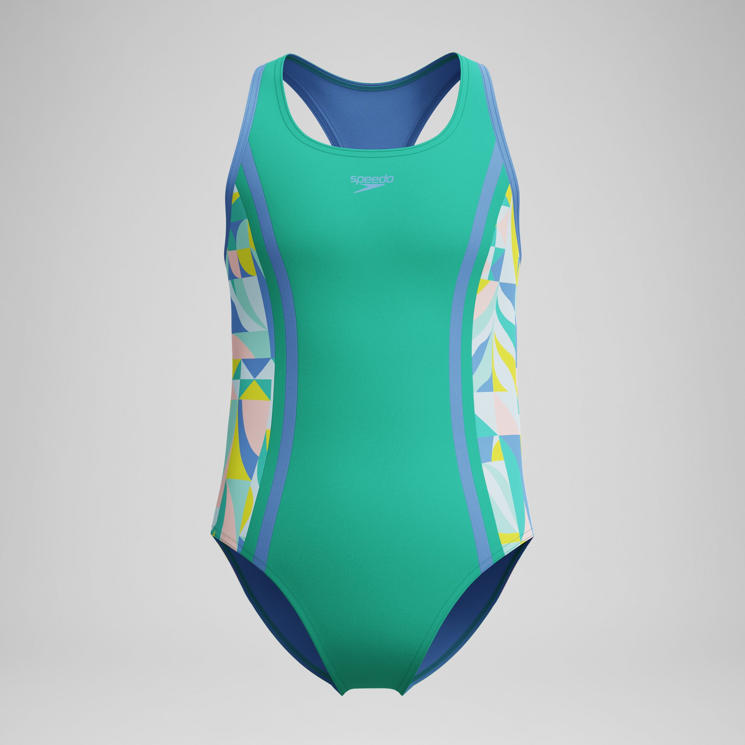 Girls Printed Racerback One Piece Green