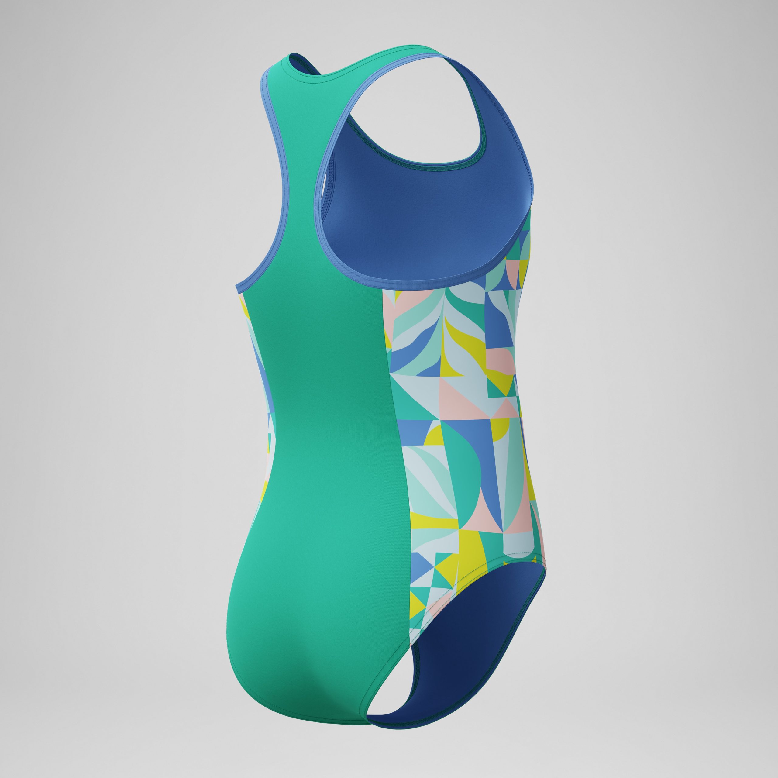 Girls Printed Racerback One Piece Green - Image 4