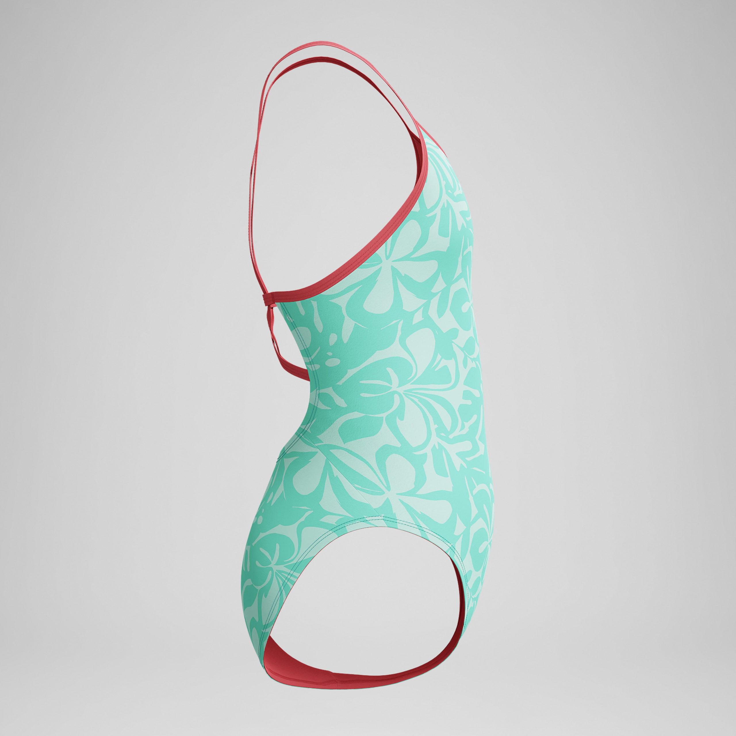 Girl's Printed Double X Back One Piece Green - Image 2