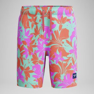 Kid's Print Redondo Volley Swim Shorts Blue/Pink
