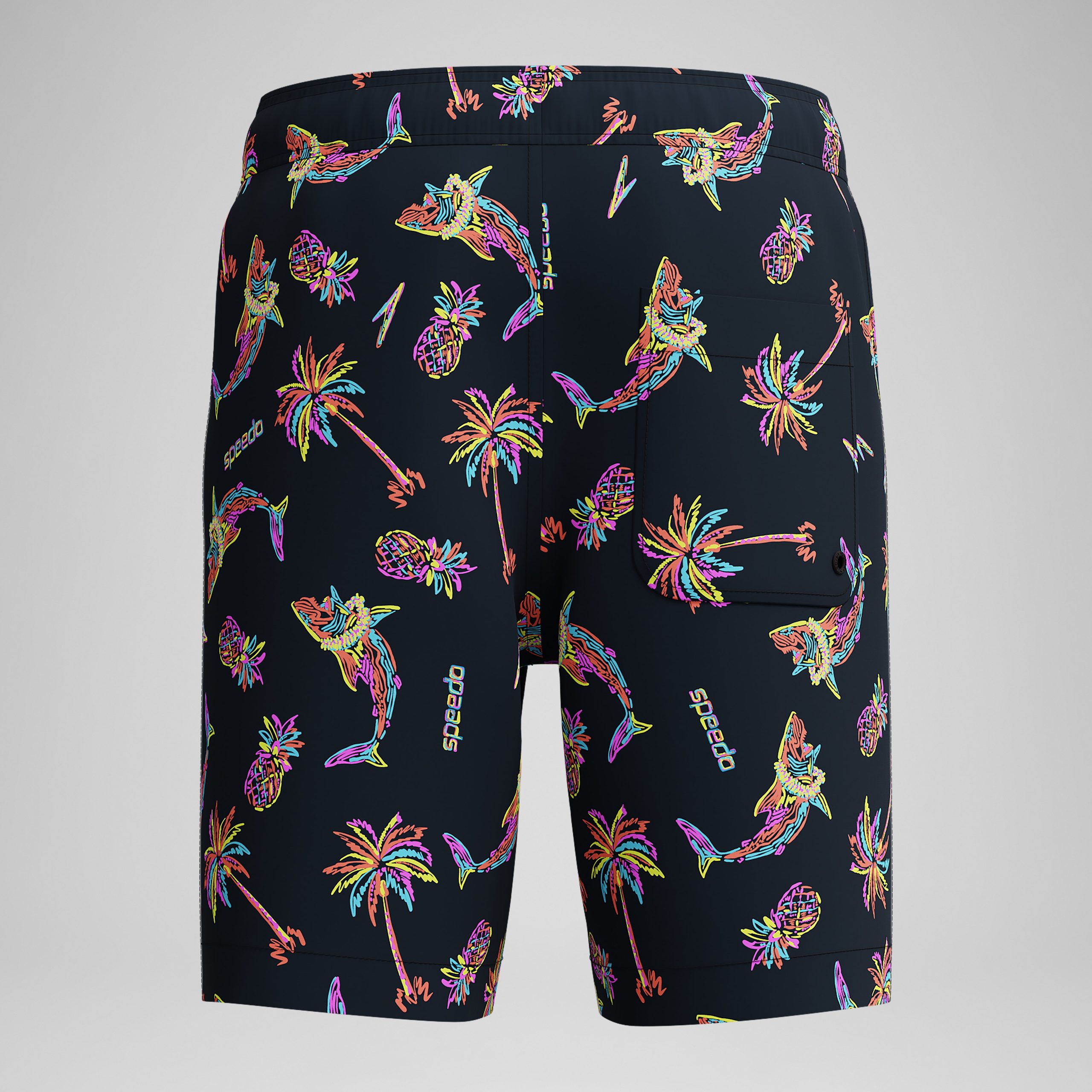 Kid's Print Redondo Volley Swim Shorts Black/Green - Image 4