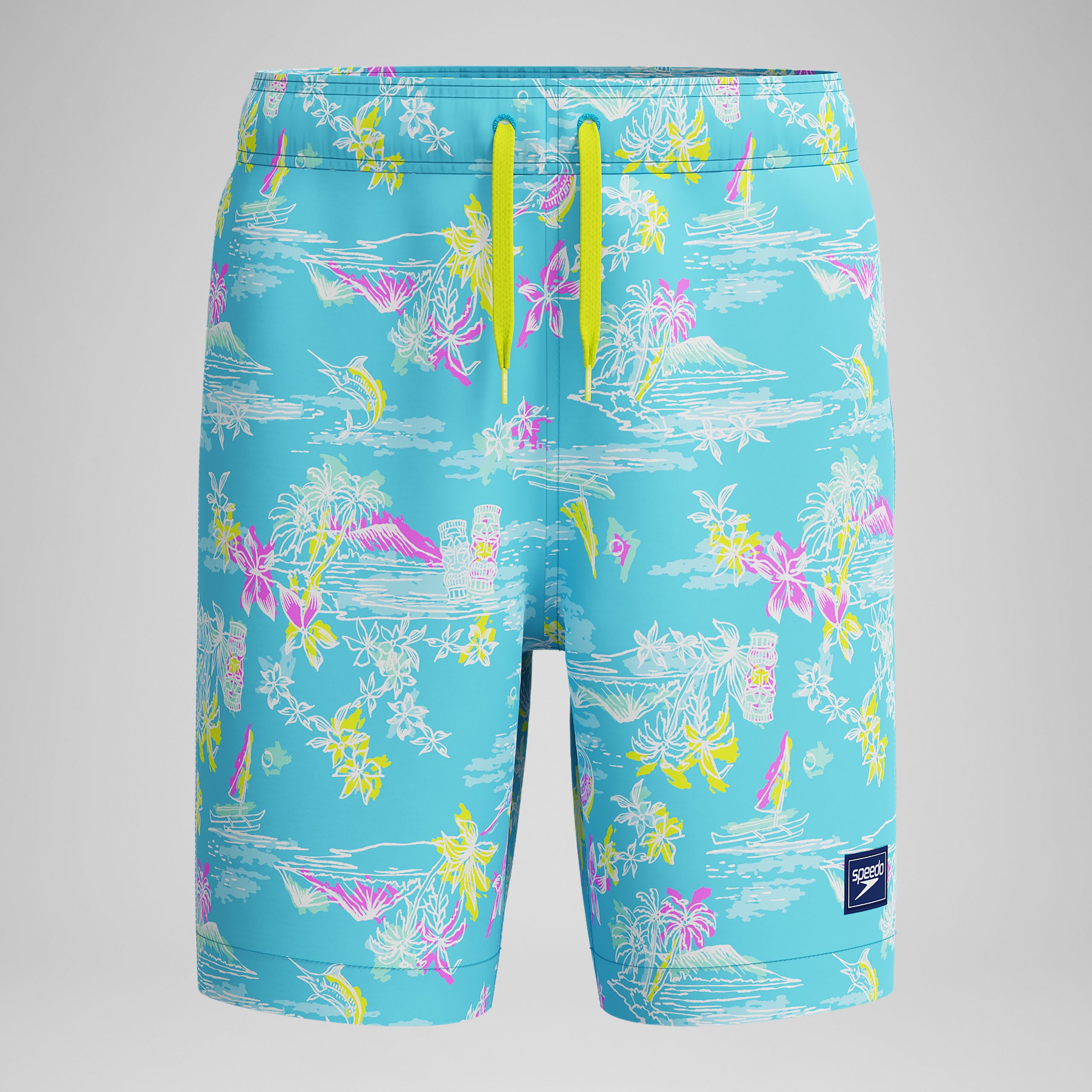 Kid's Print Redondo Volley Swim Shorts Light Blue