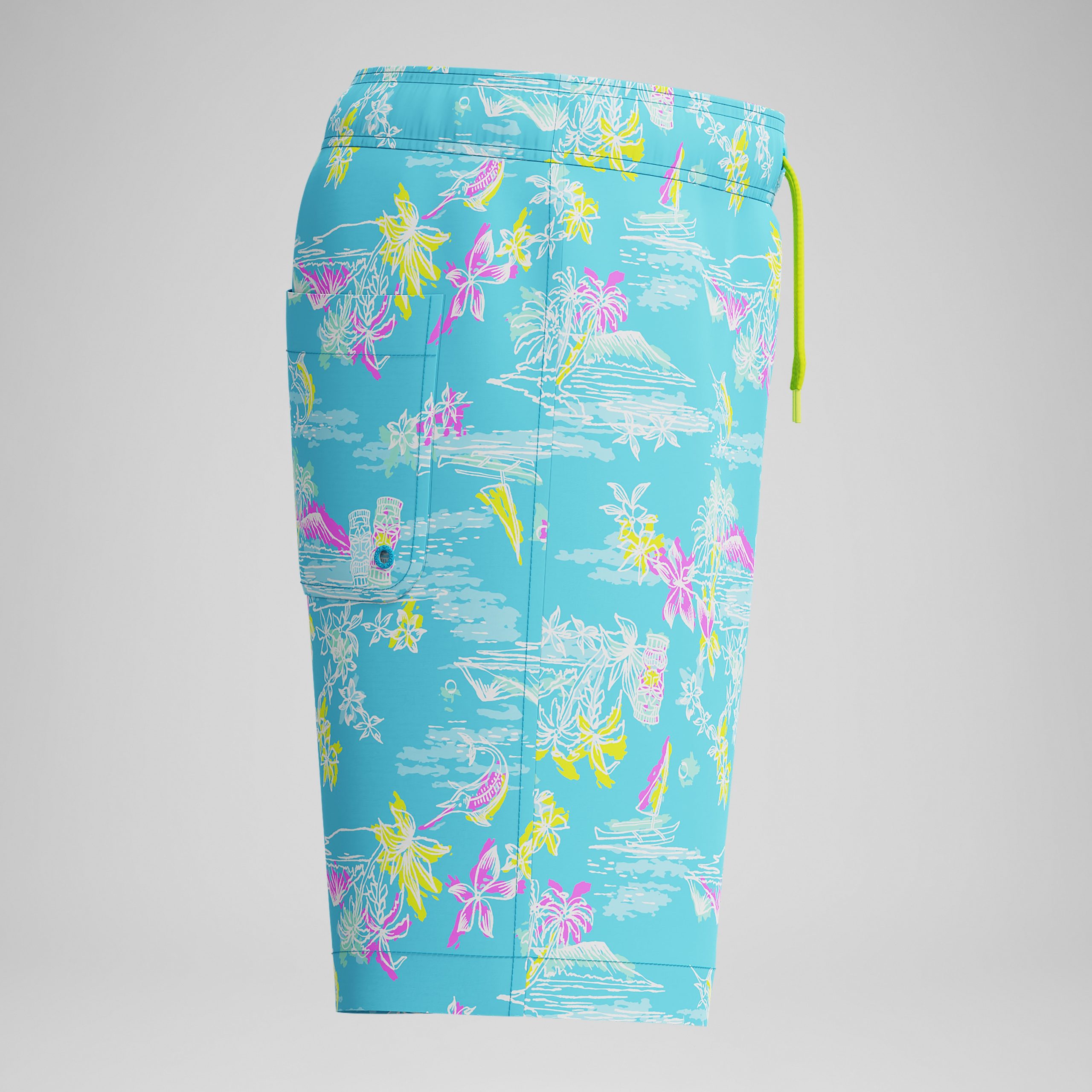 Kid's Print Redondo Volley Swim Shorts Light Blue - Image 2