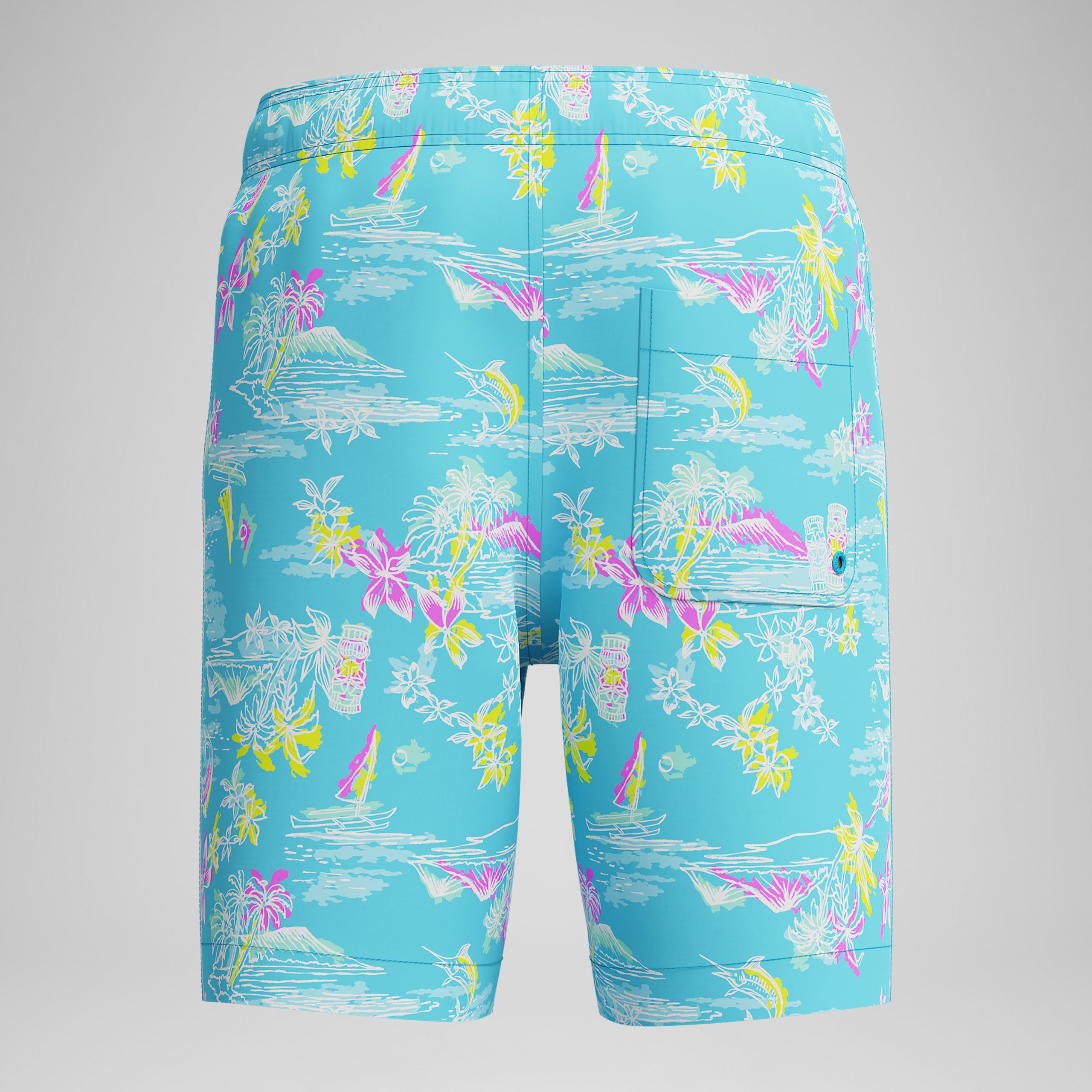 Kid's Print Redondo Volley Swim Shorts Light Blue - Image 4