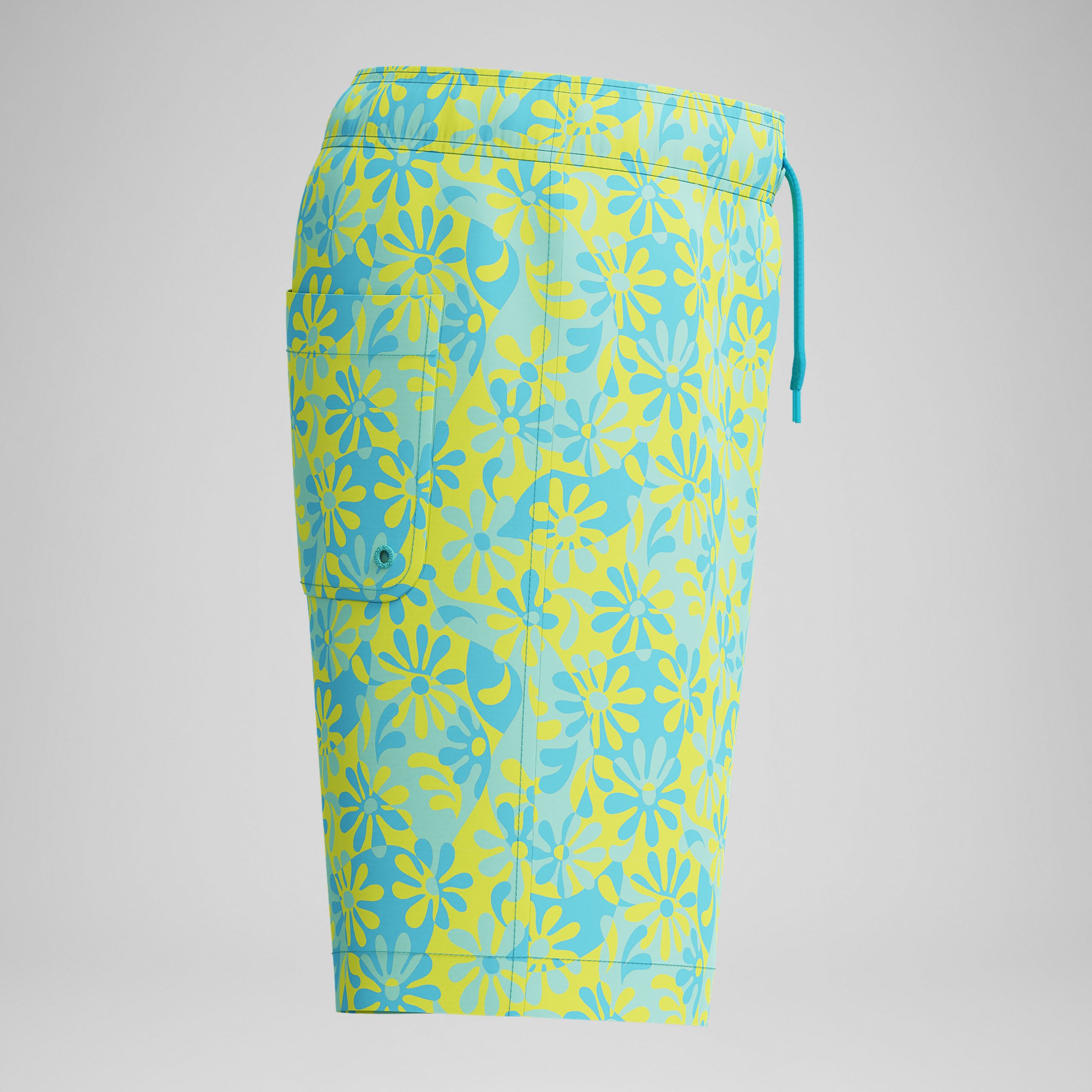 Boys Print Redondo Volley Swim Shorts Blue/Green - Image 2