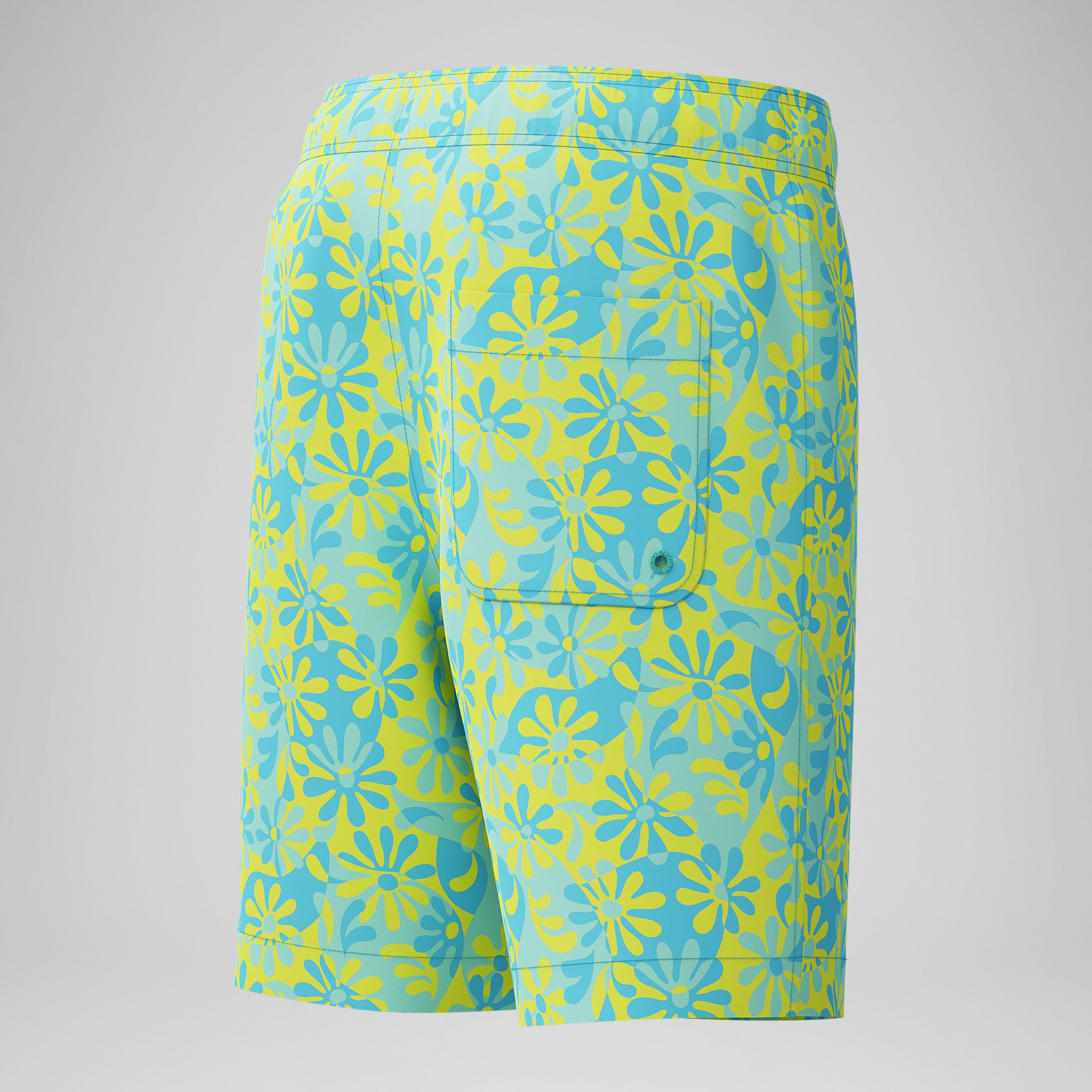 Boys Print Redondo Volley Swim Shorts Blue/Green - Image 3