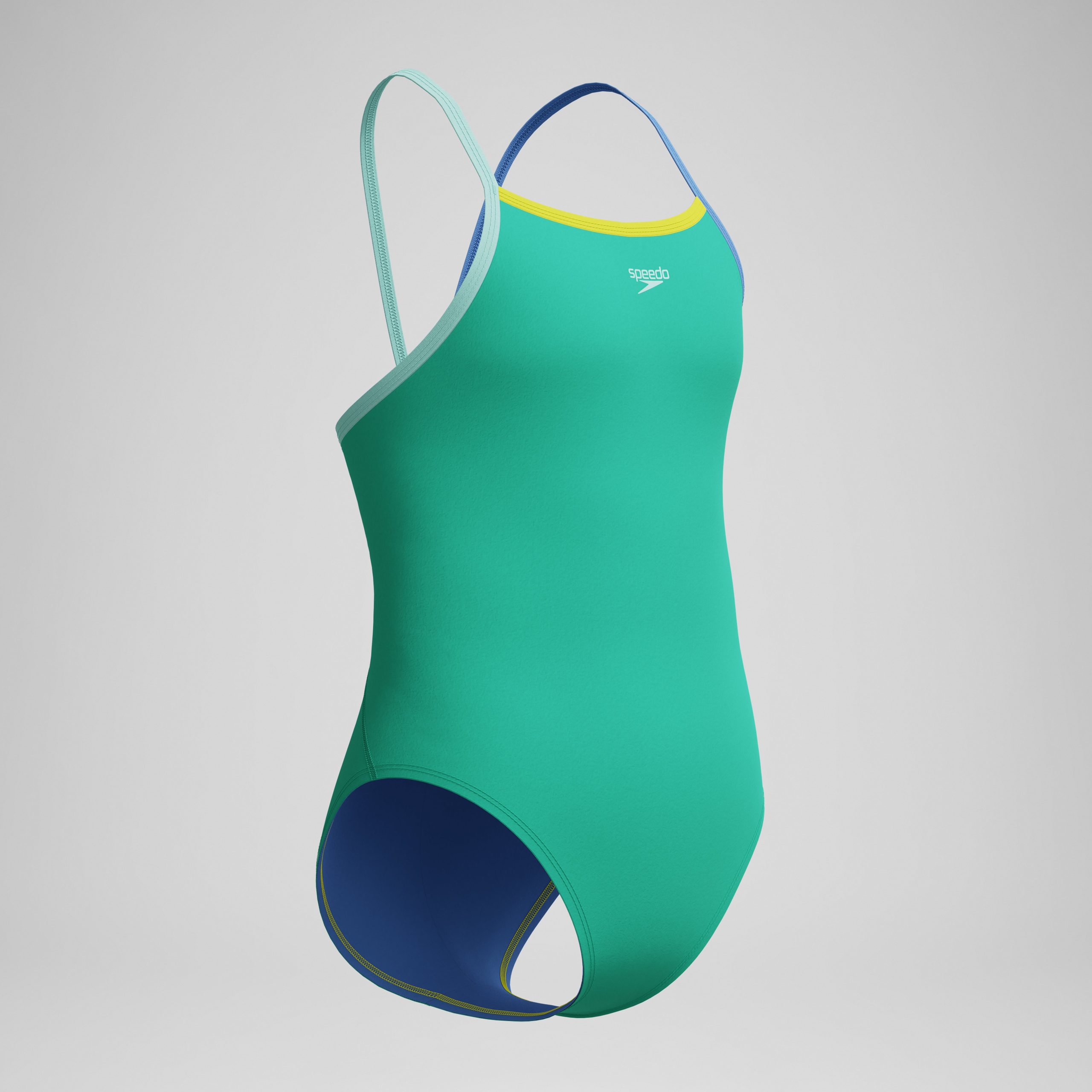 Girls Solid Propel Back One Piece Green - Image 2