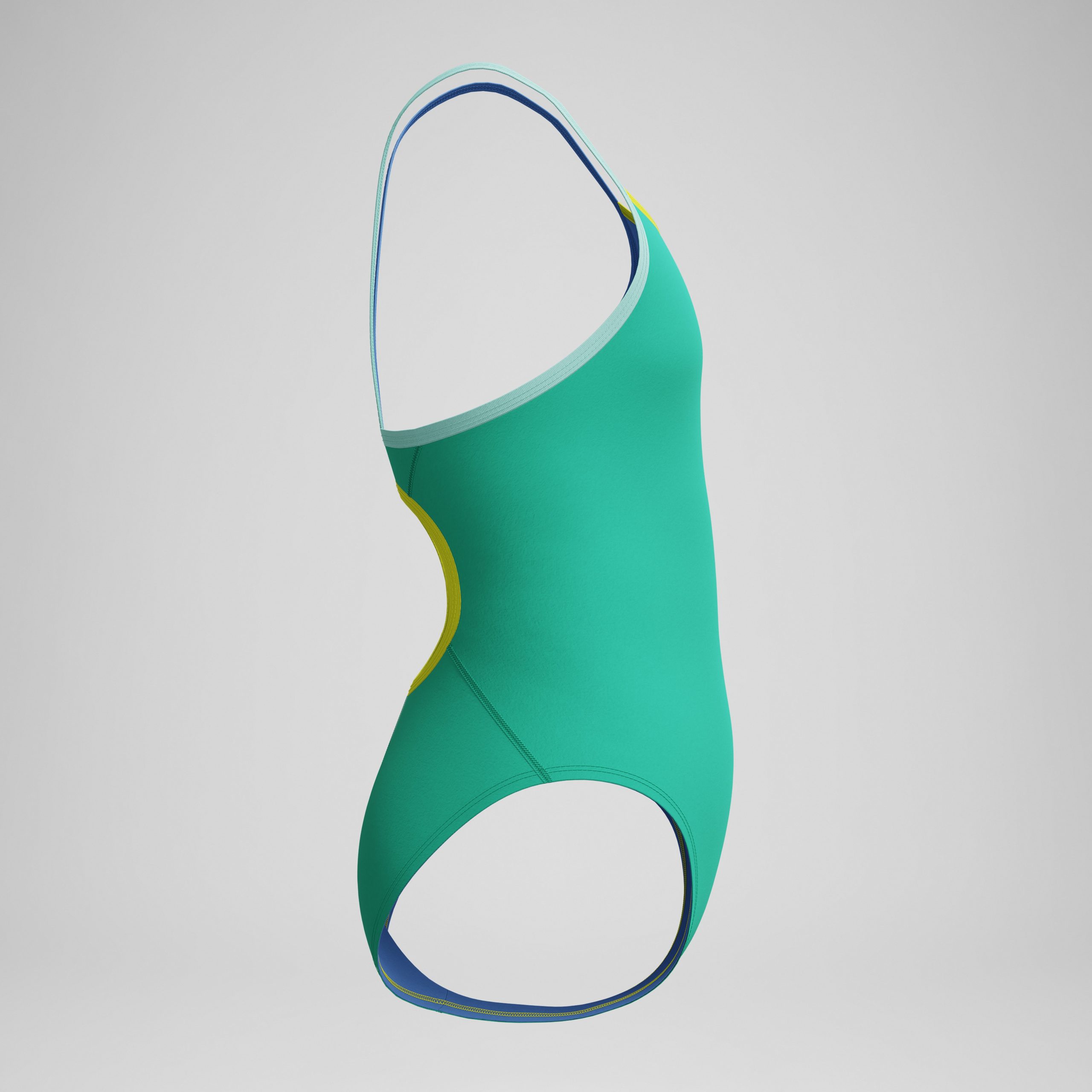 Girls Solid Propel Back One Piece Green - Image 3