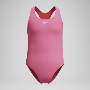 Girls Solid Racerback One Piece Pink