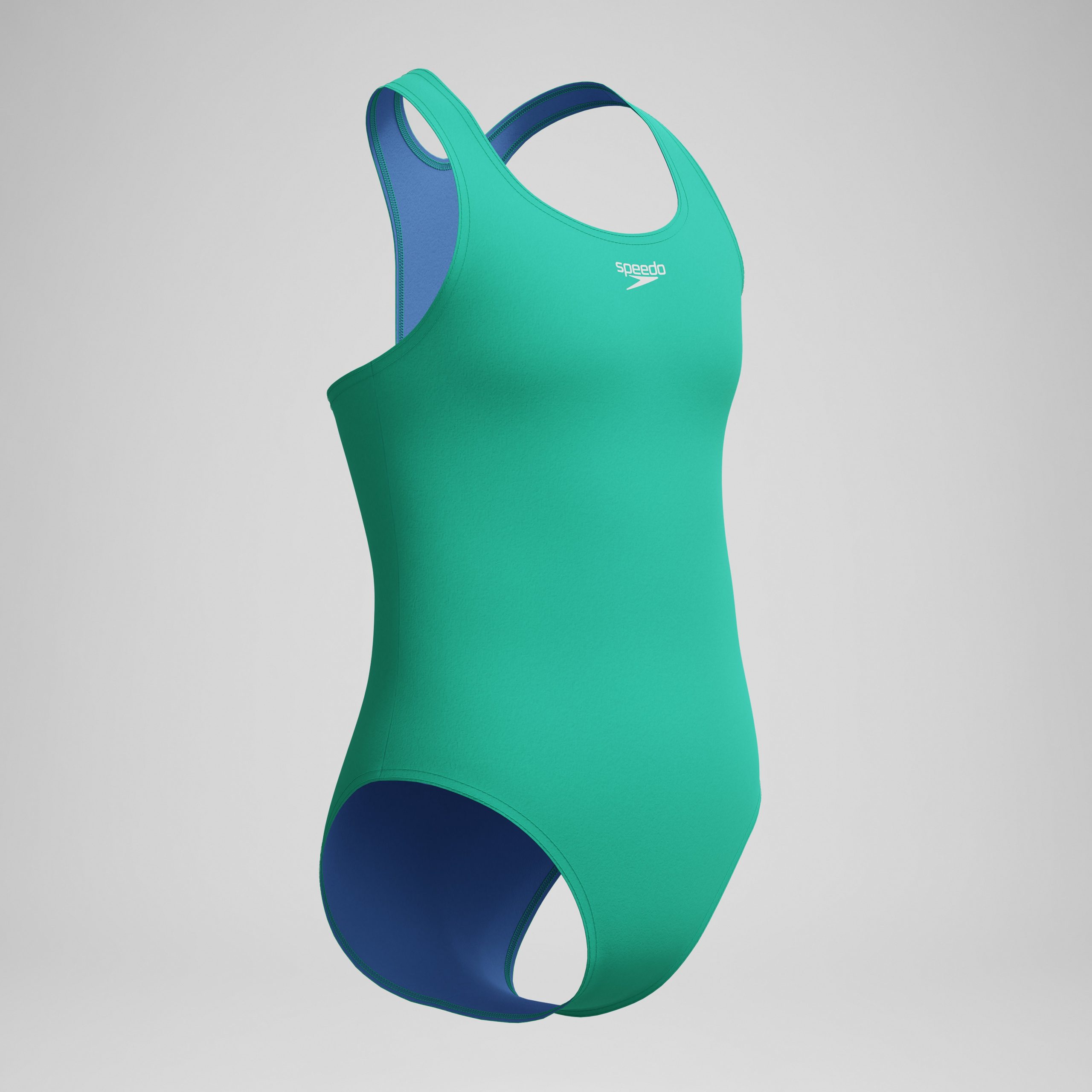 Girls Solid Racerback One Piece Green - Image 2