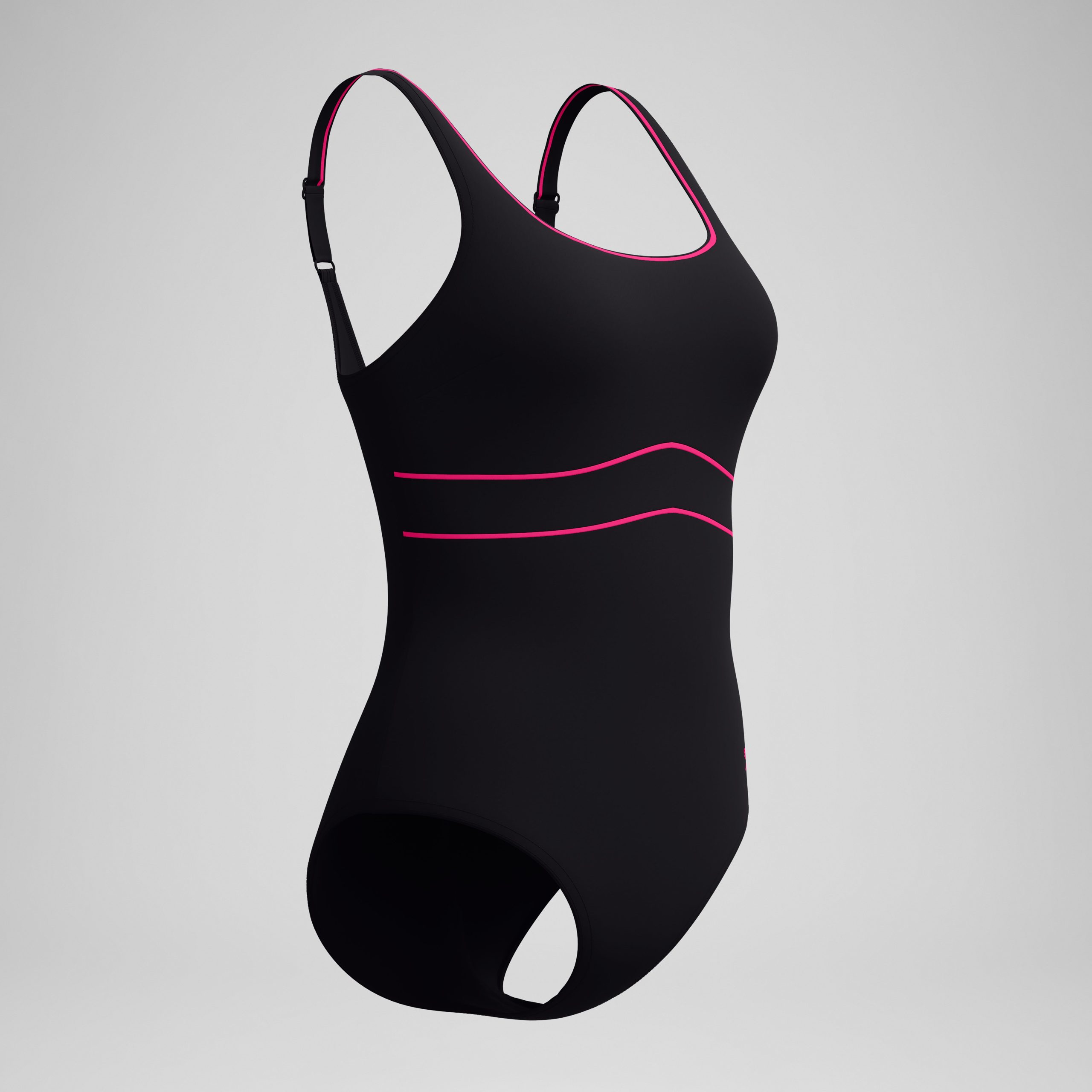Women's Shaping Contour Eclipse Solid One Piece Black/Pink - Image 5