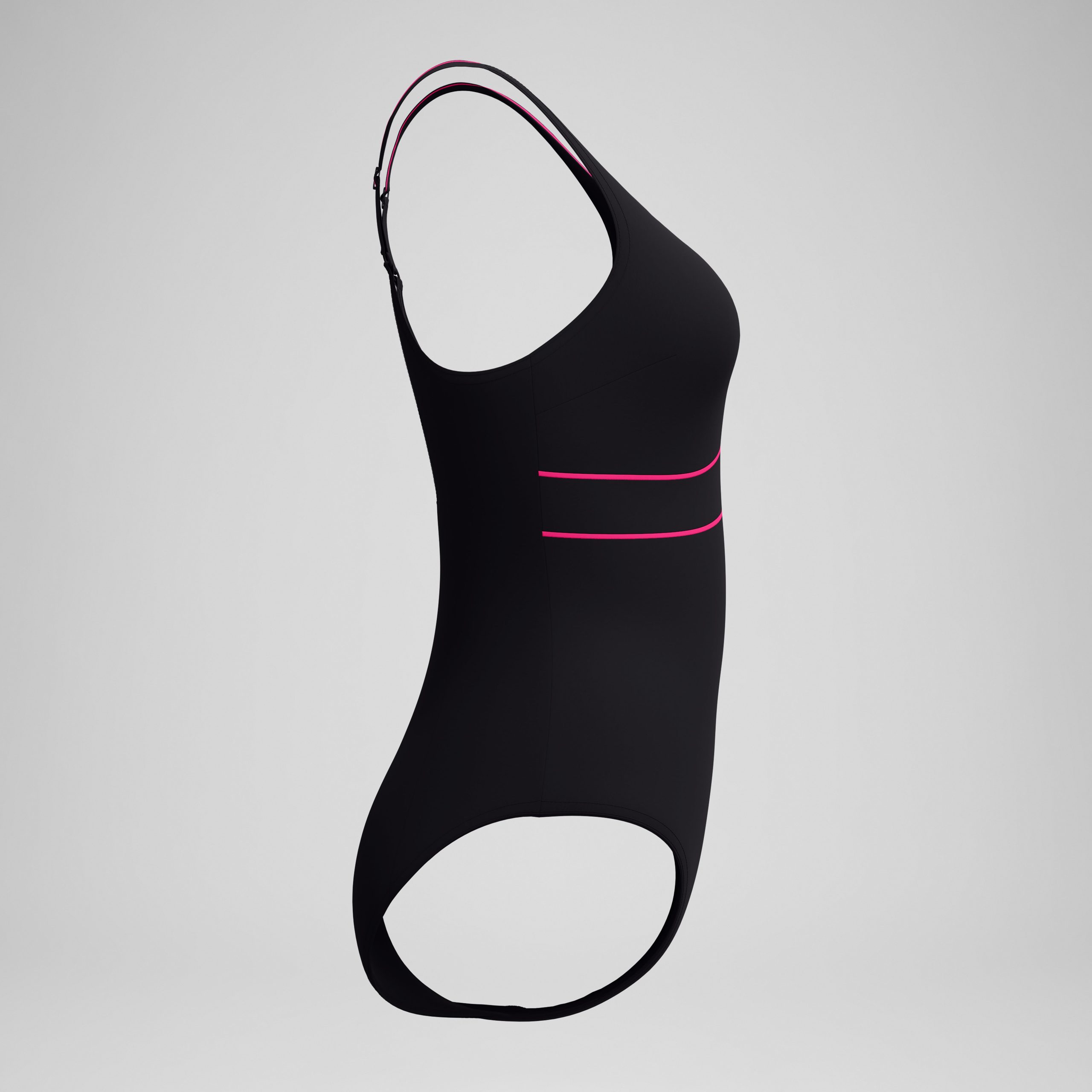 Women's Shaping Contour Eclipse Solid One Piece Black/Pink - Image 6