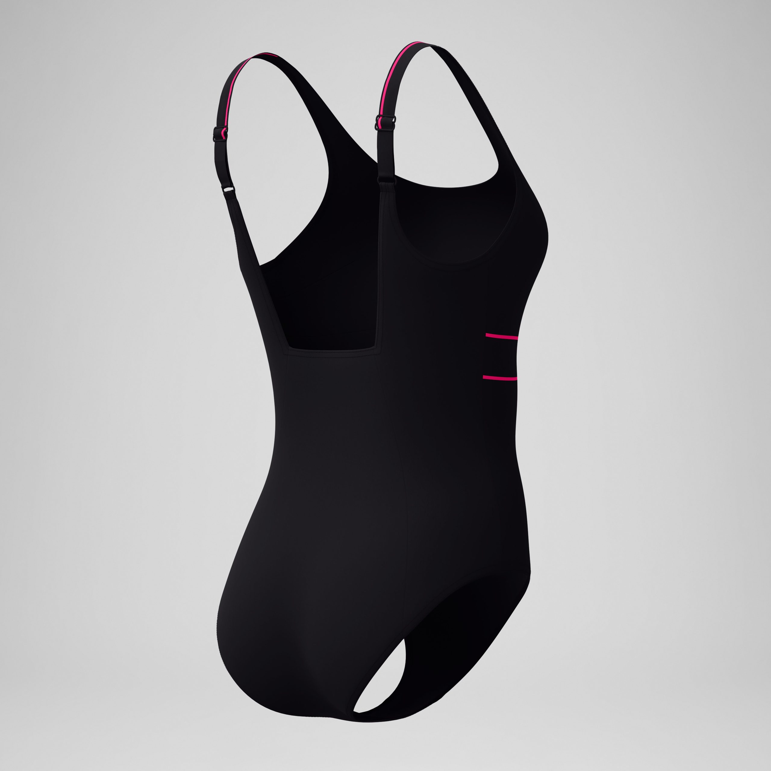 Women's Shaping Contour Eclipse Solid One Piece Black/Pink - Image 7
