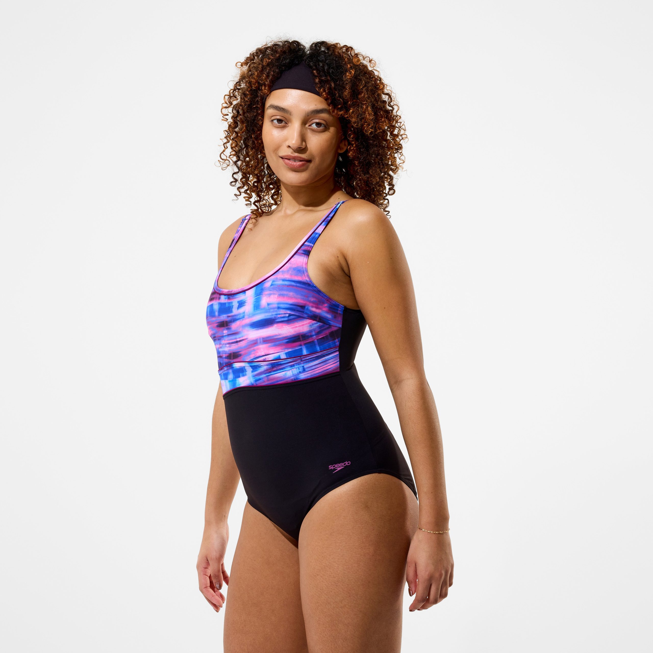 Women's Contour Eclipse Printed One Piece Black/Pink - Image 2