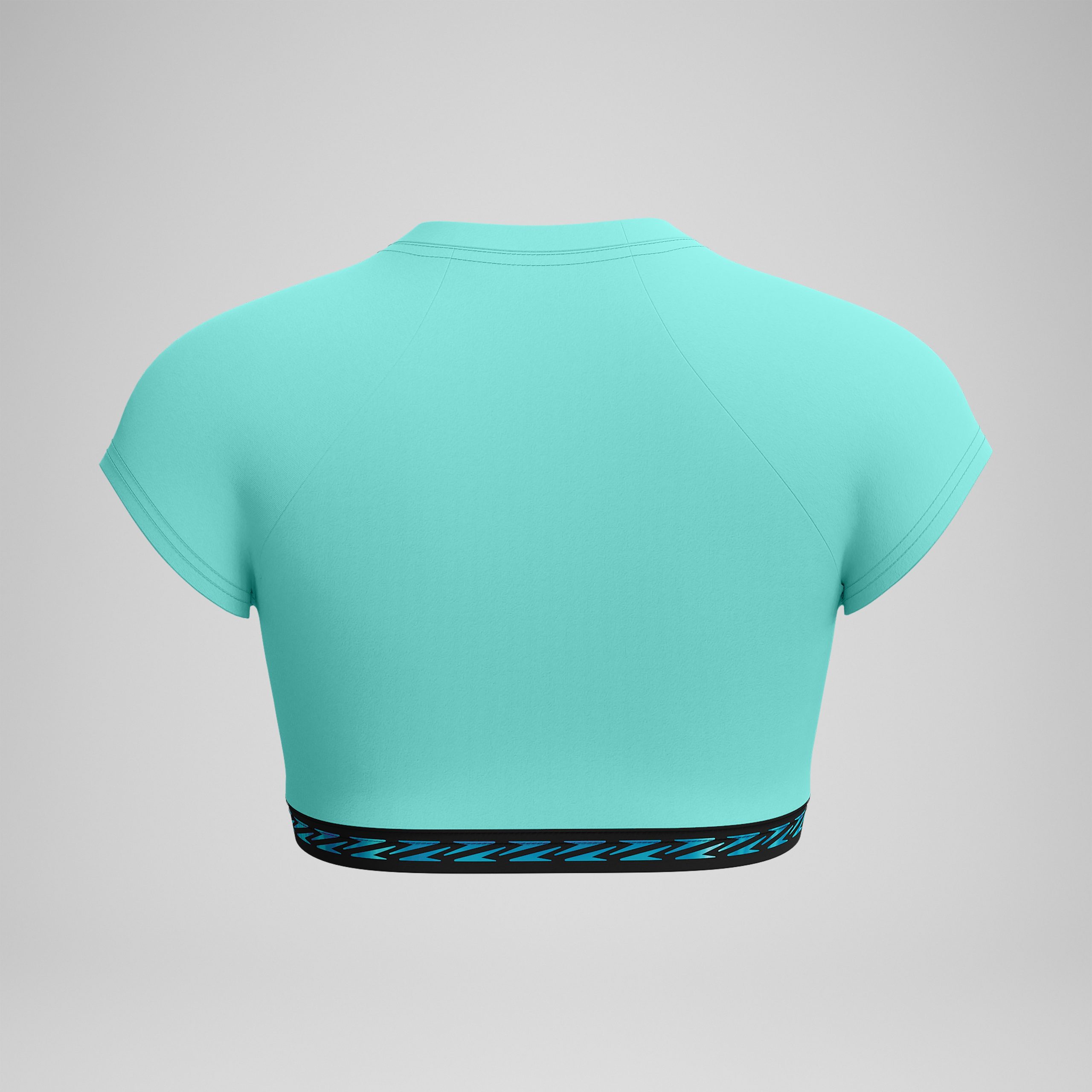 Women's FLU3NTE Logo Elastic Crop Top Turquoise - Image 7