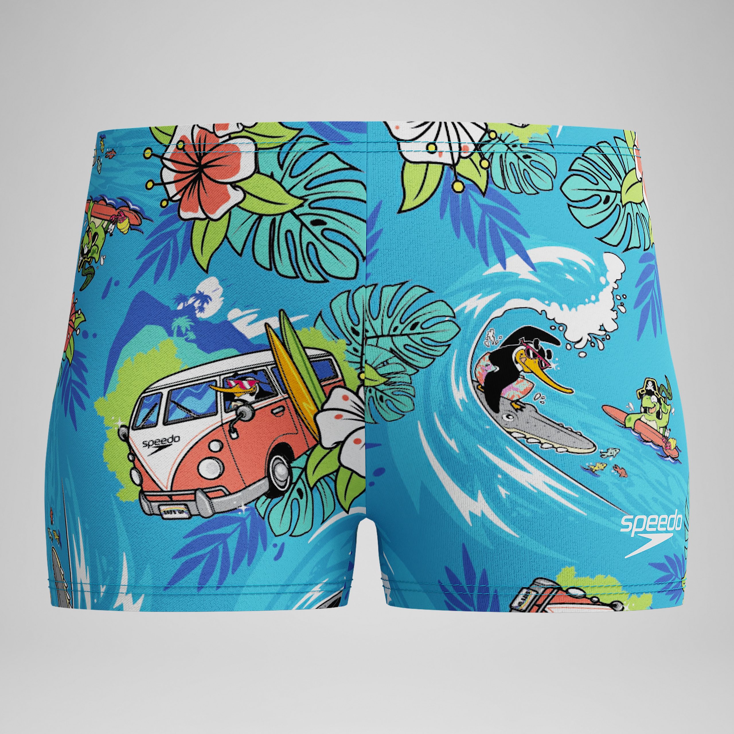 Boys' Learn to Swim Printed Square Leg Blue