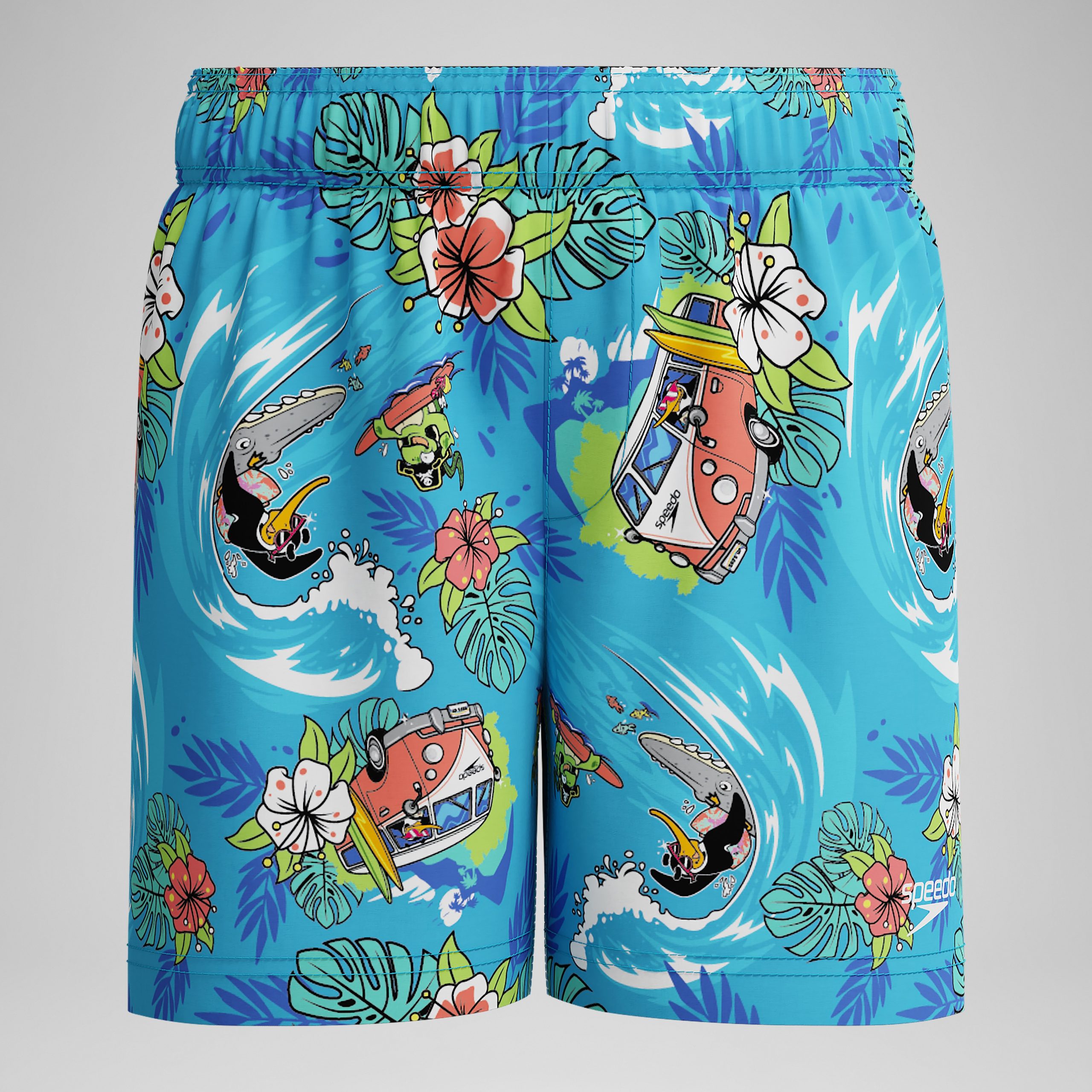 Infant Boys Learn to Swim Printed Swim Trunks Blue