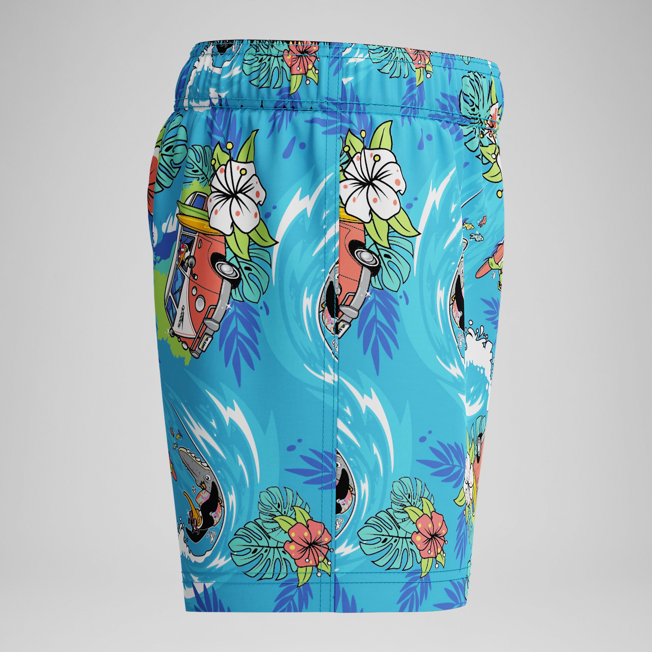 Infant Boys Learn to Swim Printed Swim Trunks Blue - Image 2