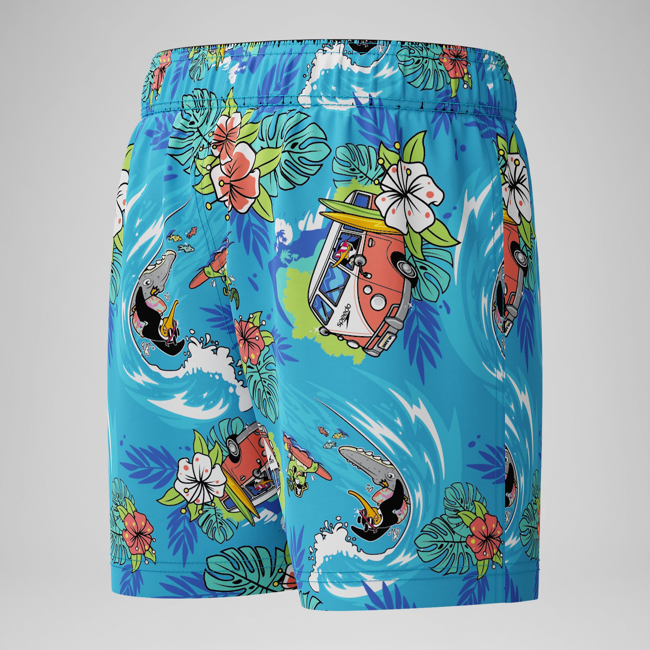 Infant Boys Learn to Swim Printed Swim Trunks Blue - Image 3