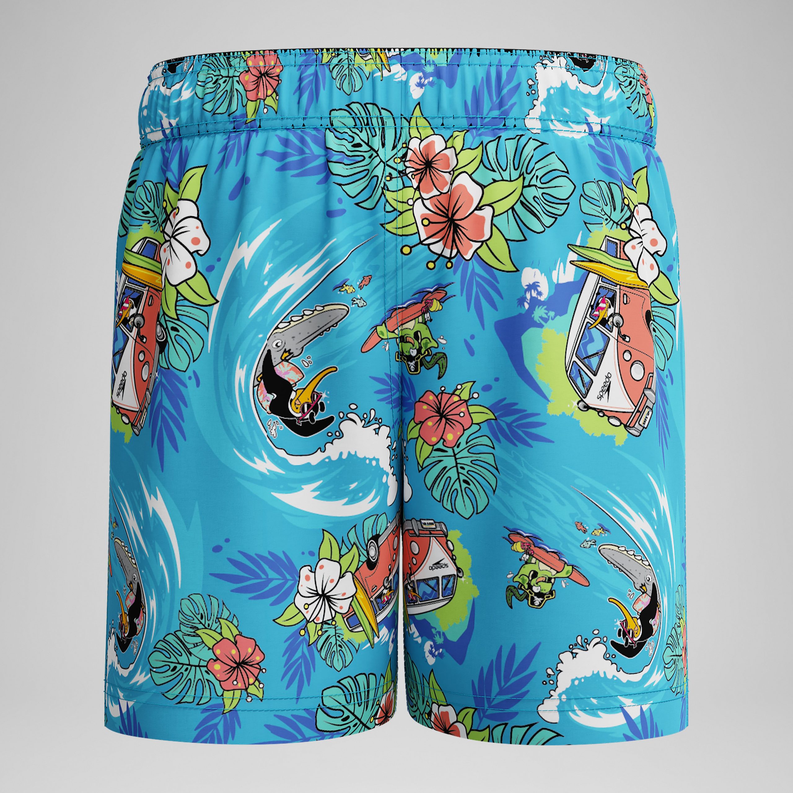 Infant Boys Learn to Swim Printed Swim Trunks Blue - Image 4