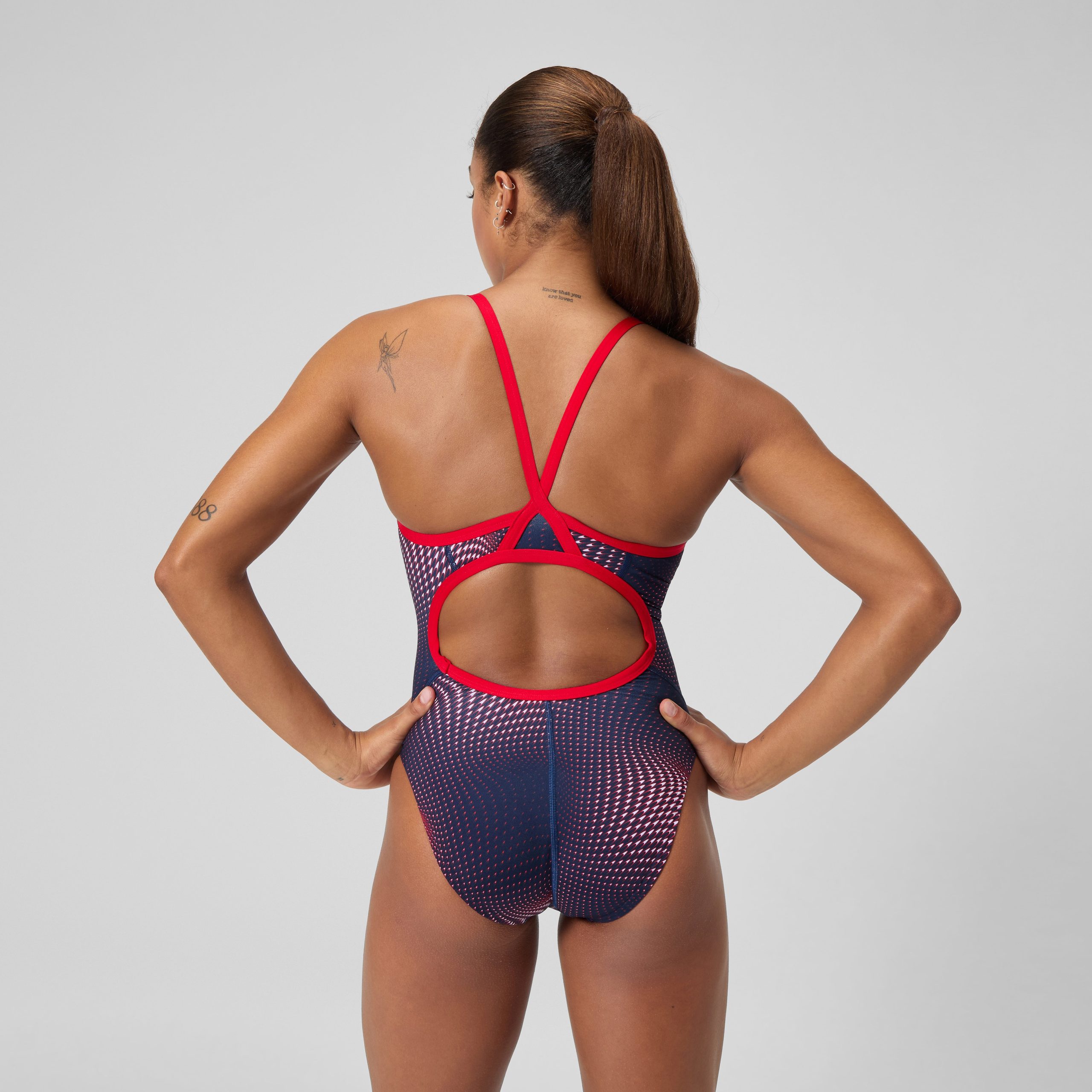 Women's Flow Flyback One Piece Navy/Red - Image 4