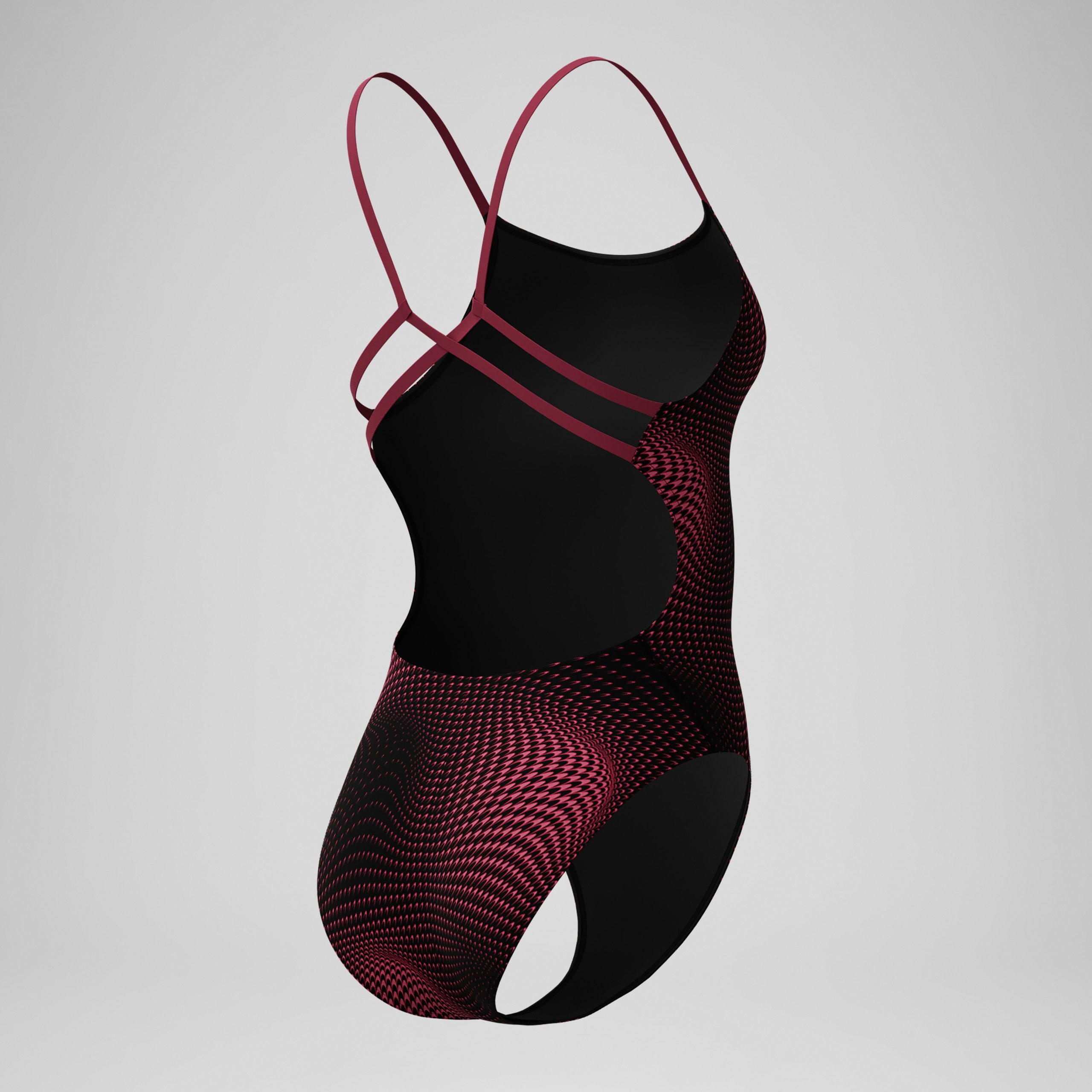 Women's Flow Strappy Crossback One Piece Maroon - Image 4