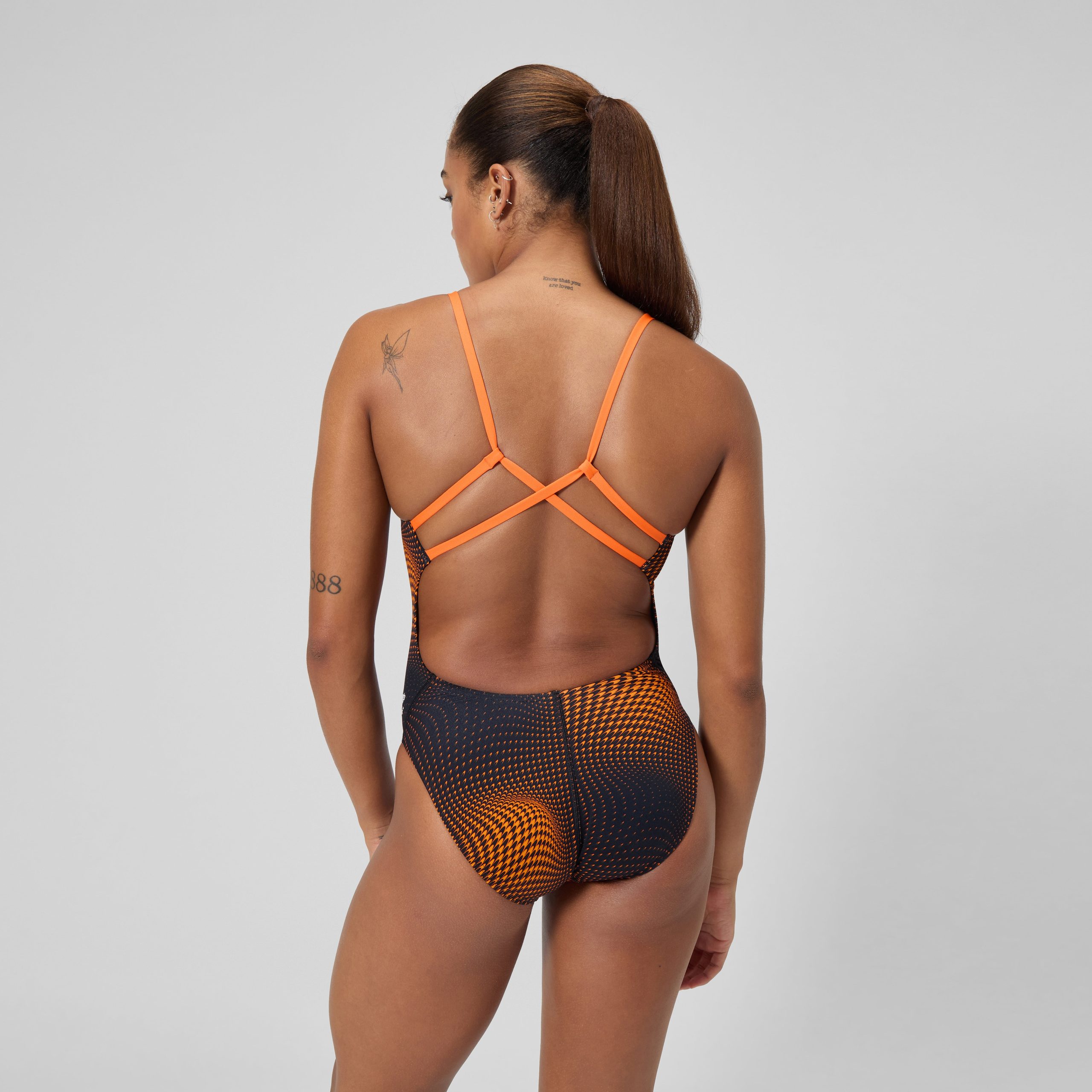 Women's Flow Strappy Crossback One Piece Orange - Image 4