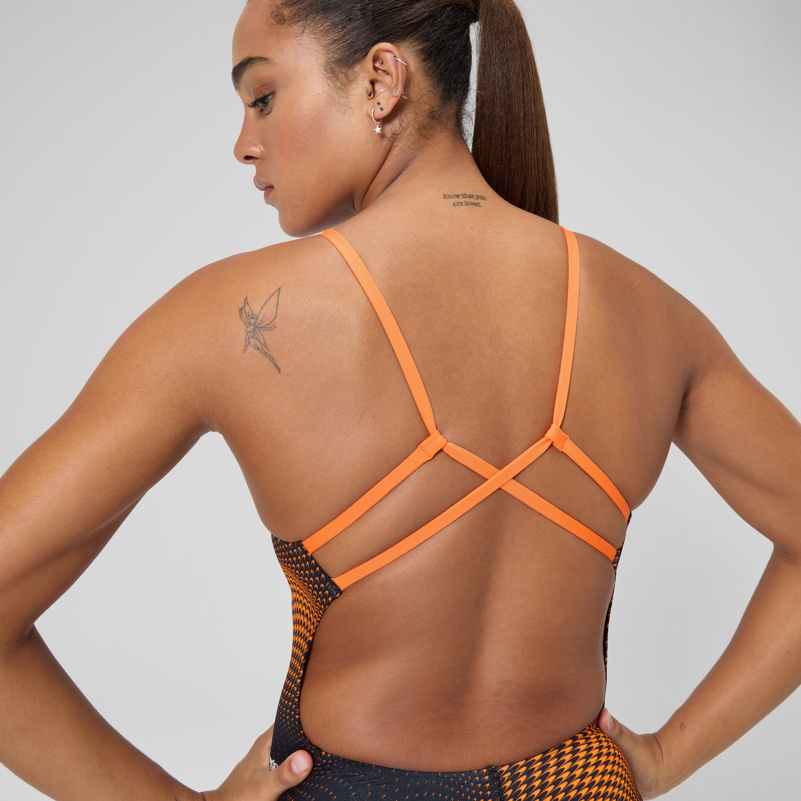 Women's Flow Strappy Crossback One Piece Orange - Image 9