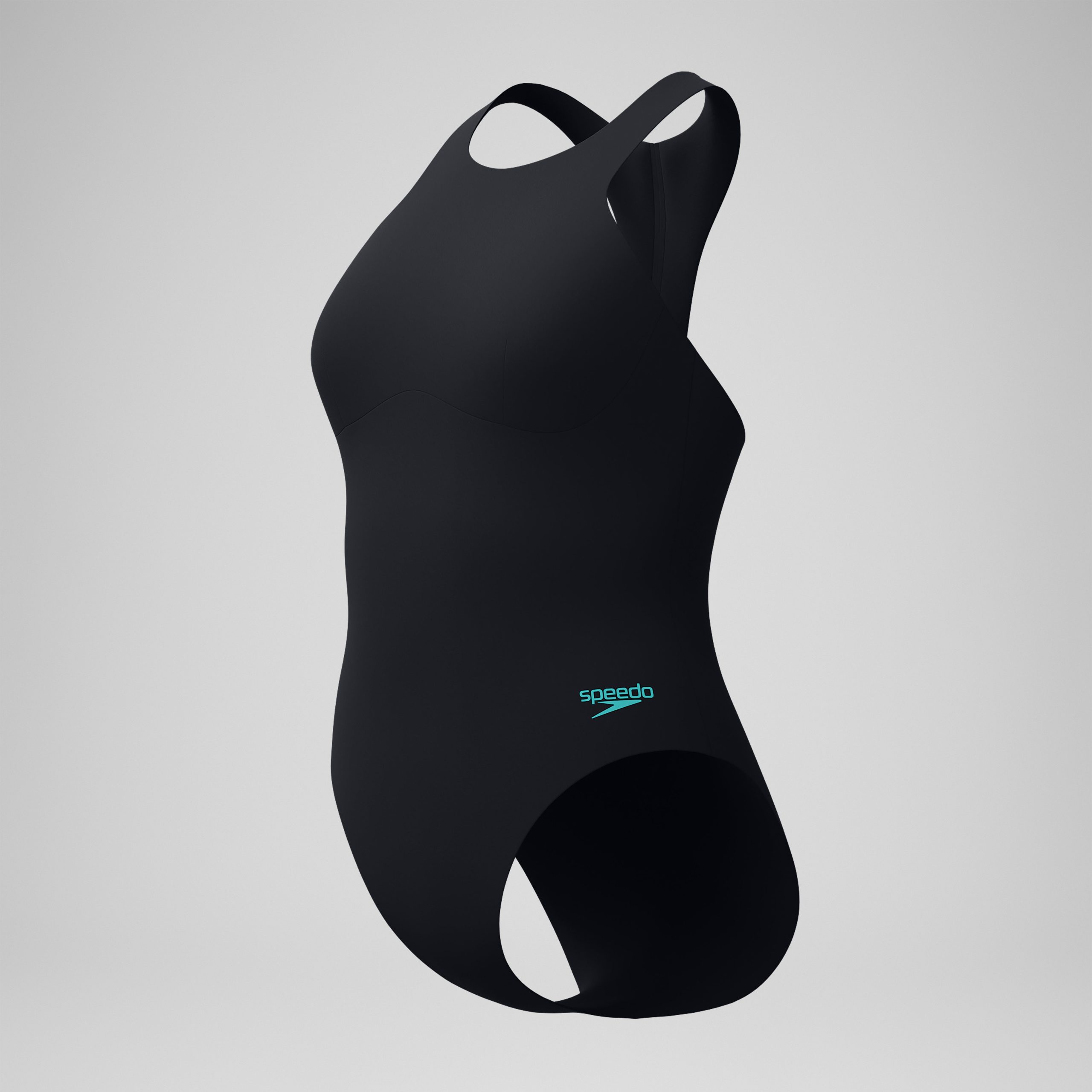 Women's Racer Zip Swimsuit with Swim Bra Black - Image 8