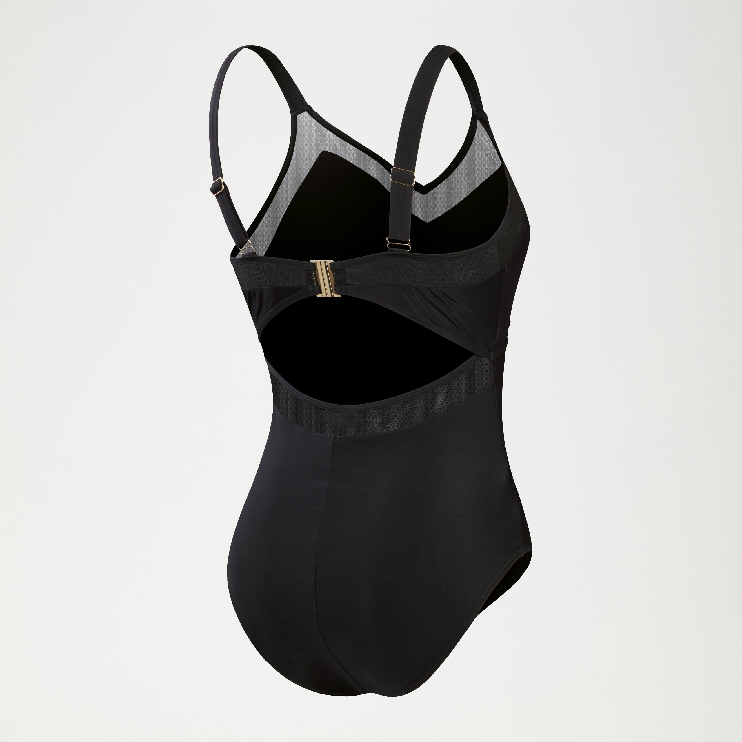 Women's Shaping Mesh Detail One Piece Black - Image 2