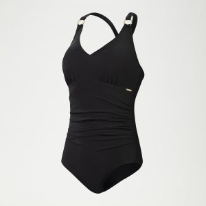 Women's Shaping V Neck One Piece Black