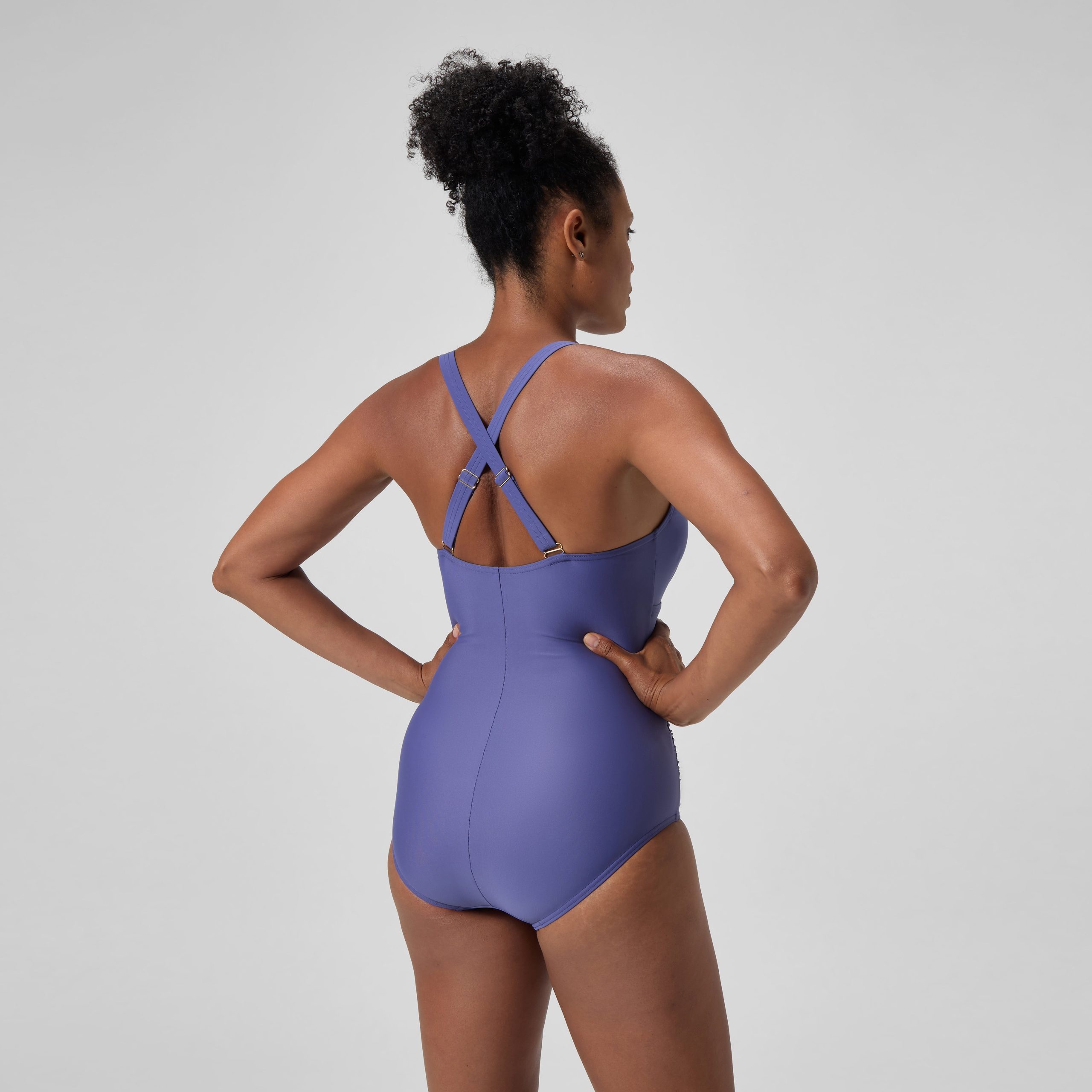 Women's Shaping V Neck Swimsuit Blue - Image 4