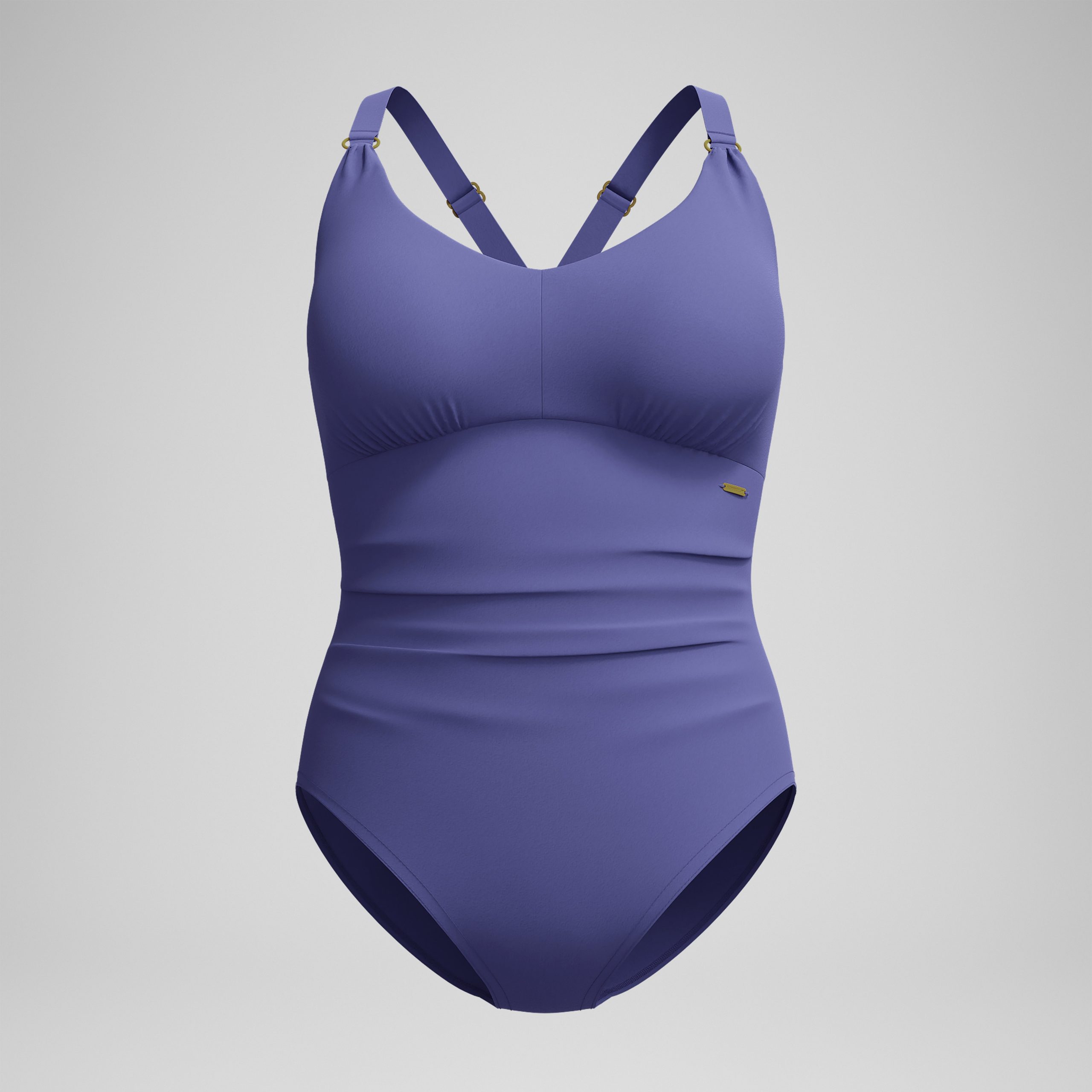 Women's Shaping V Neck Swimsuit Blue - Image 5