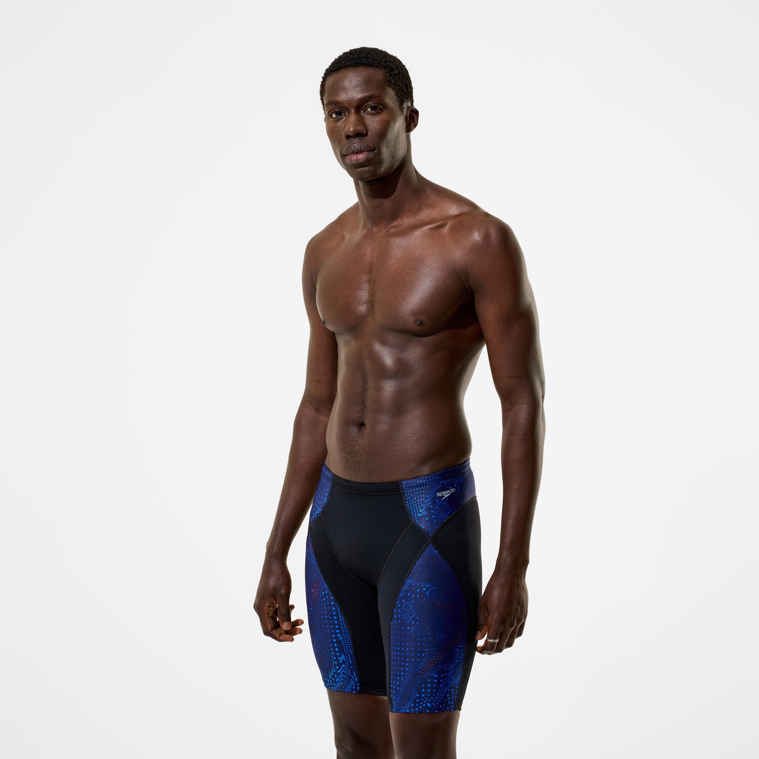 Men's Endurance+ MAX Compression Jammer Black/Blue - Image 2