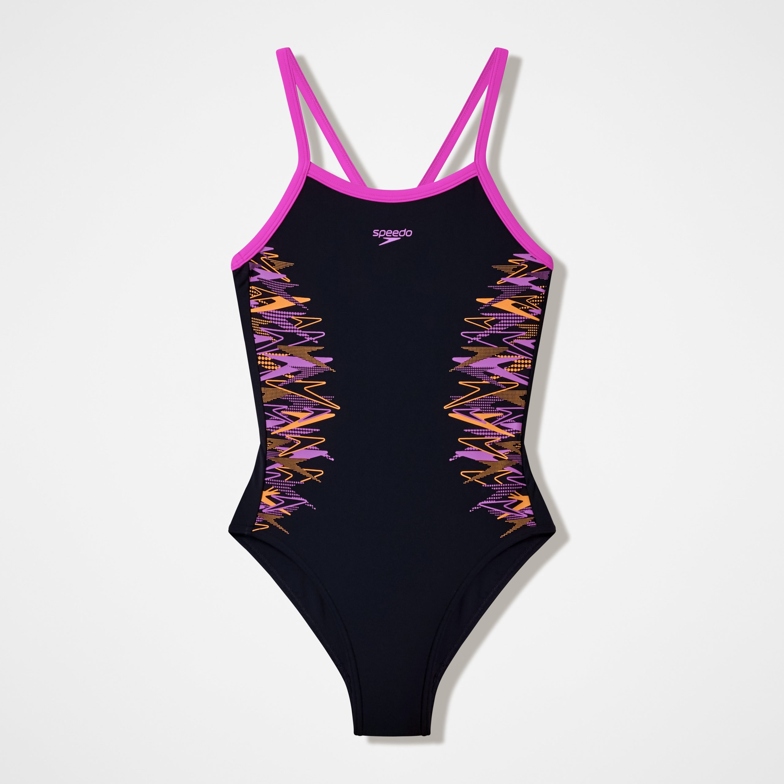 Girls Thinstrap Muscleback One Piece Black/Pink