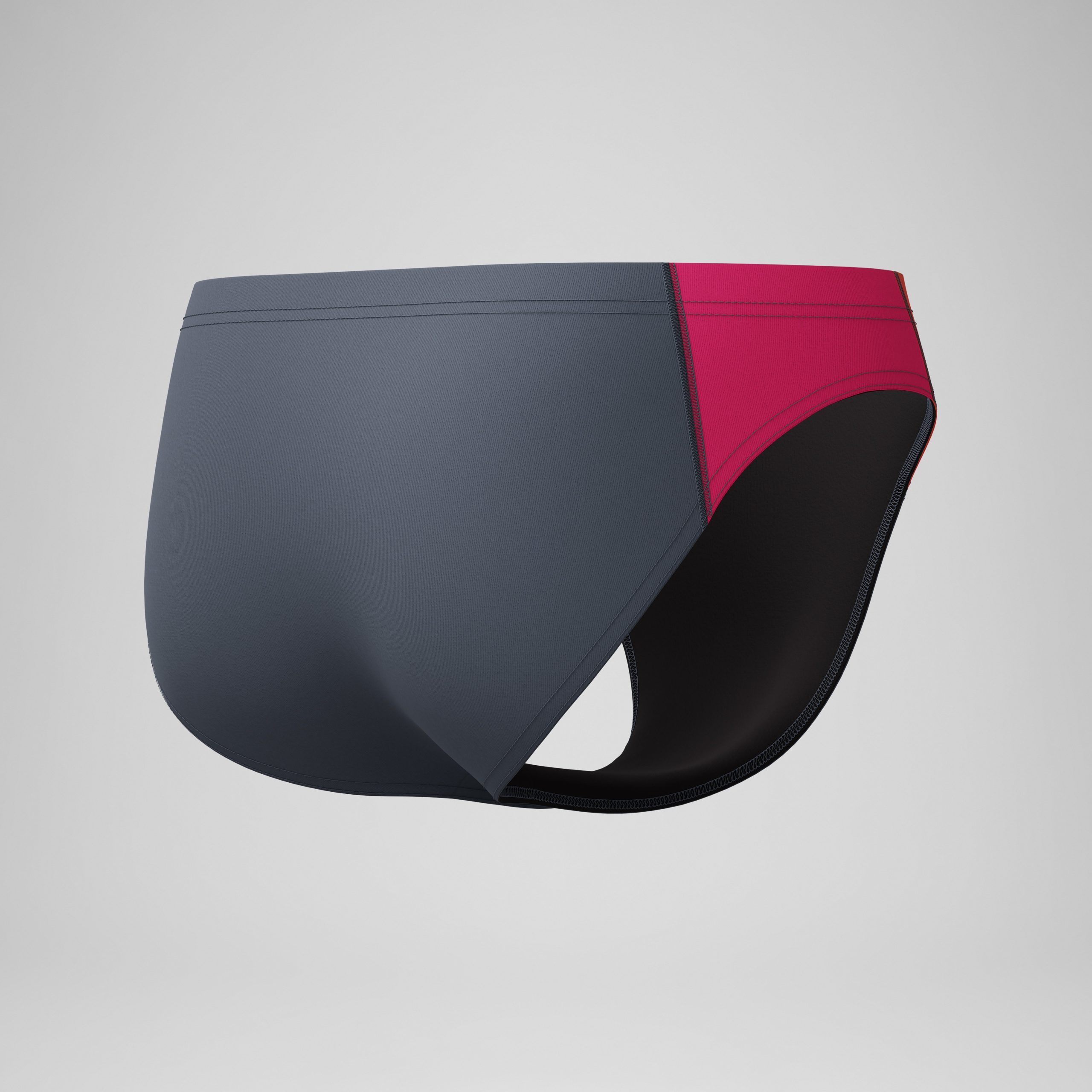 Men's Beachstar Colorblock Brief Grey/Coral - Image 7