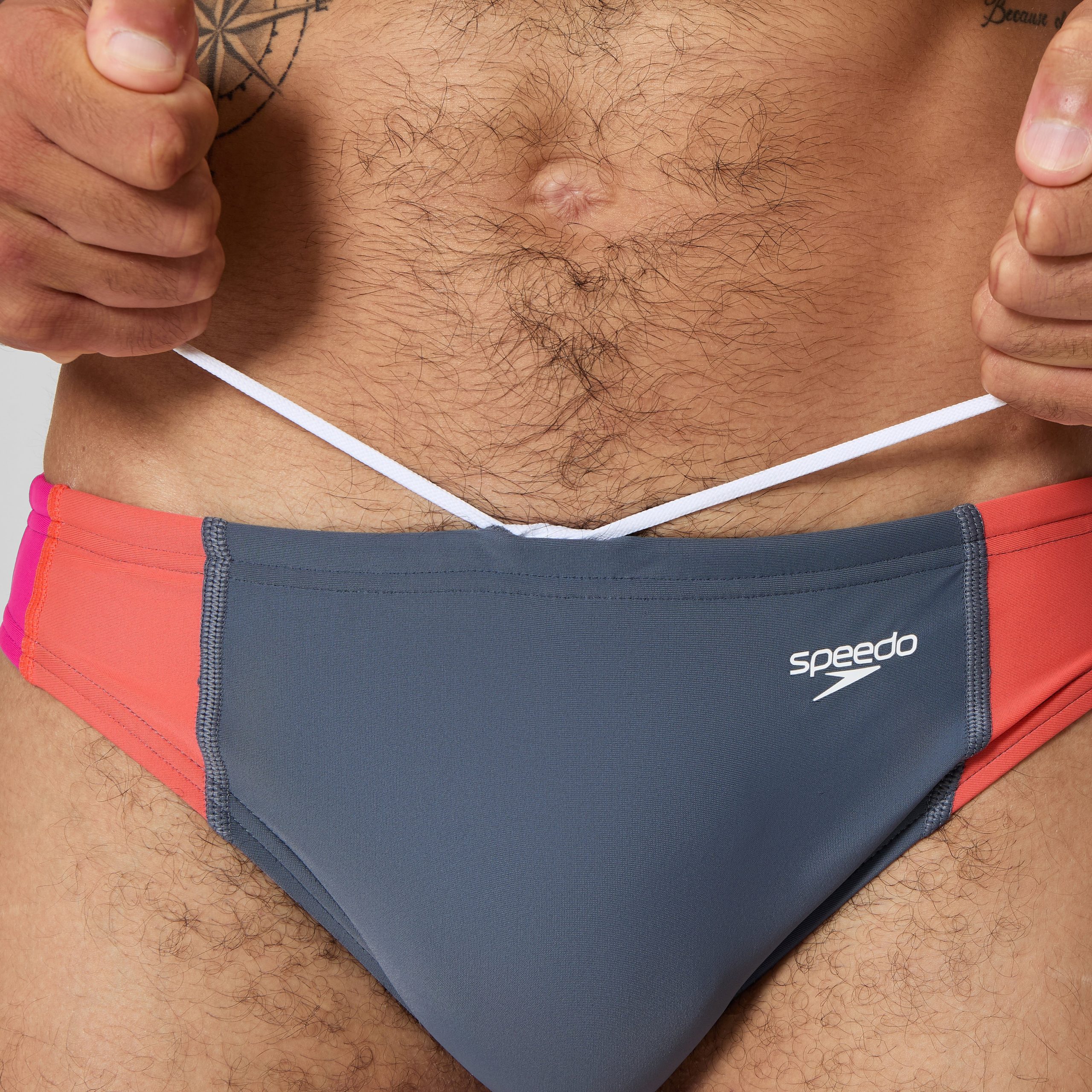 Men's Beachstar Colorblock Brief Grey/Coral - Image 8